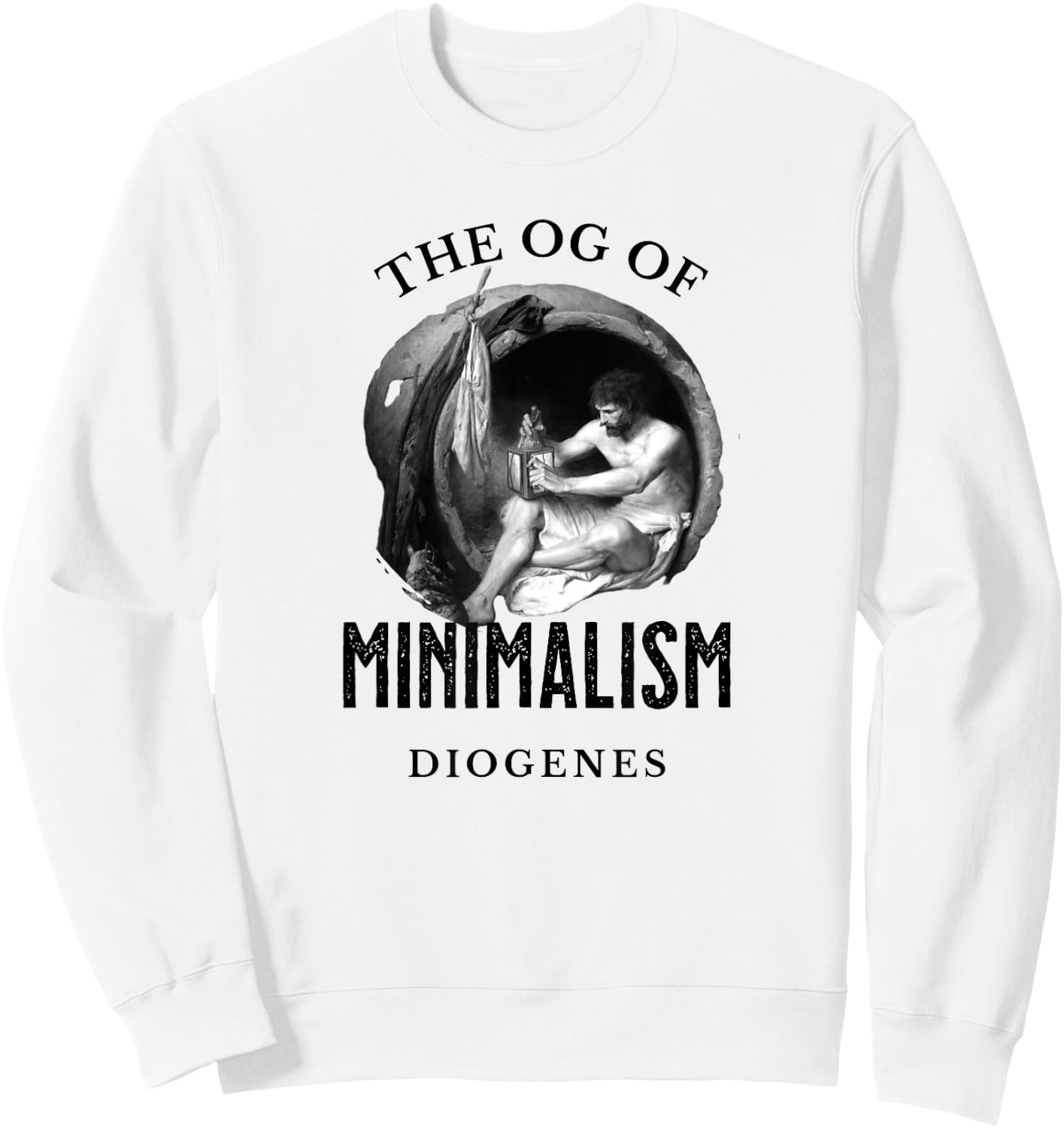 Diogenes, OG of Minimalism, retro philosophy Sweatshirt - Sweatshirt | White