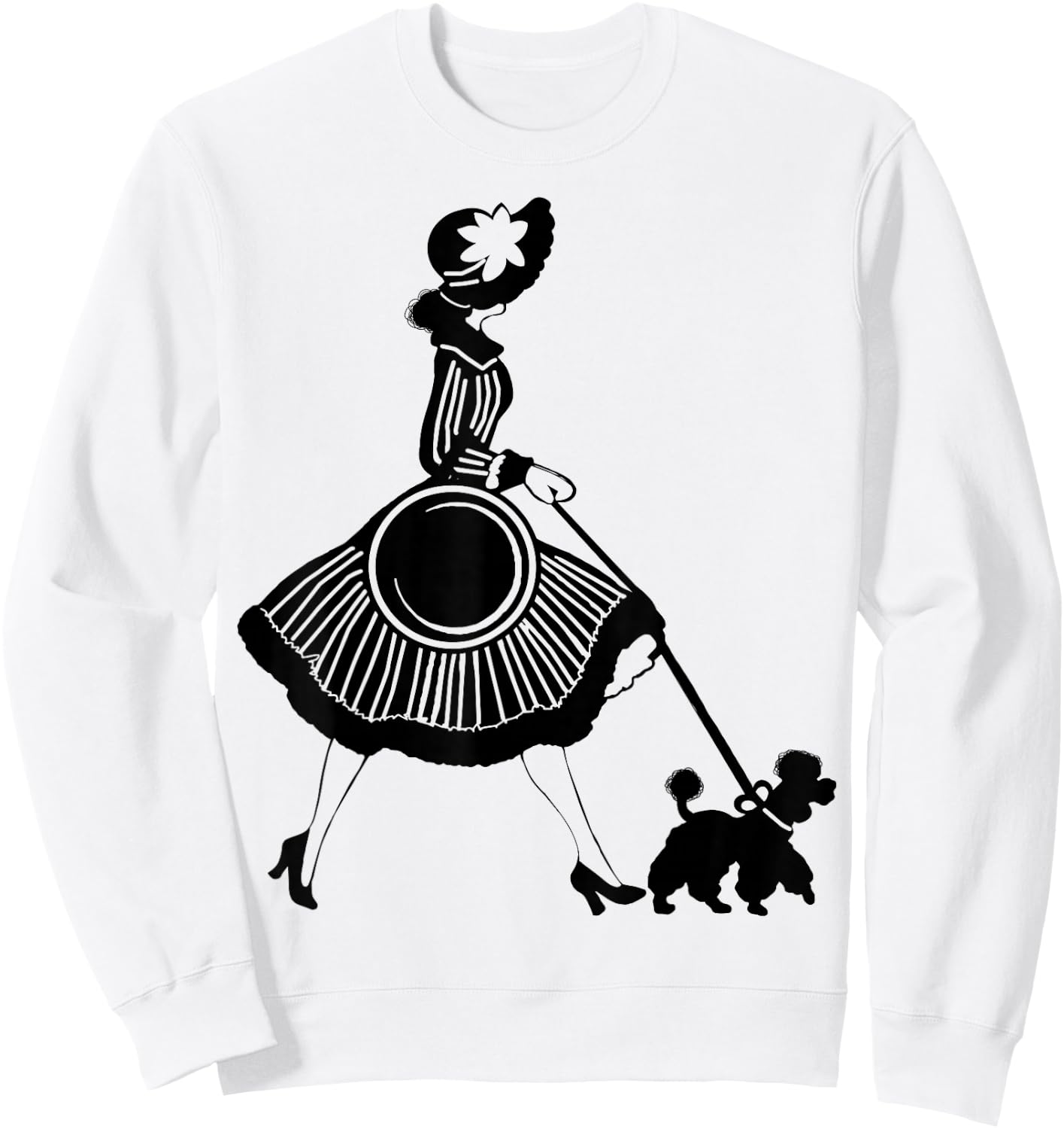 Poodle Dog Walker Sweatshirt - Sweatshirt | White