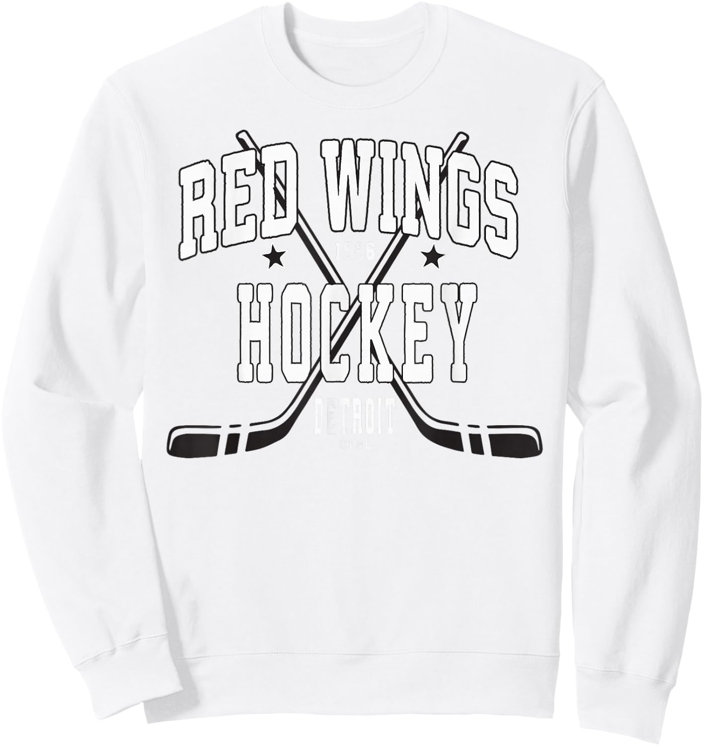 Detroit Red Wings Stars Red Officially Licensed Sweatshirt - Sweatshirt | White