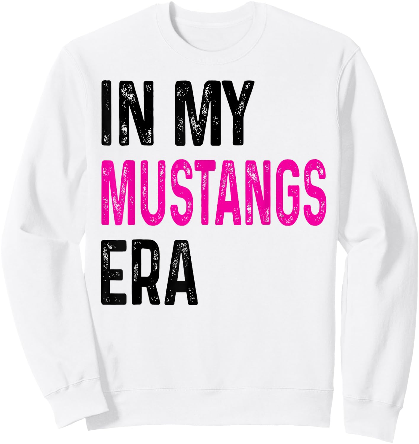 In My Mustangs Era Back to School Spirit Game Retro Groovy Sweatshirt - Sweatshirt | White