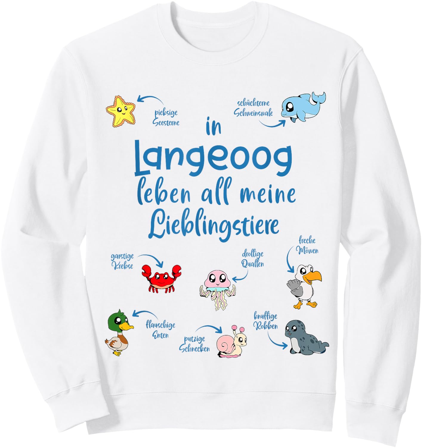 Meine Lieblingstiere in Langeoog Sweatshirt - Sweatshirt | White