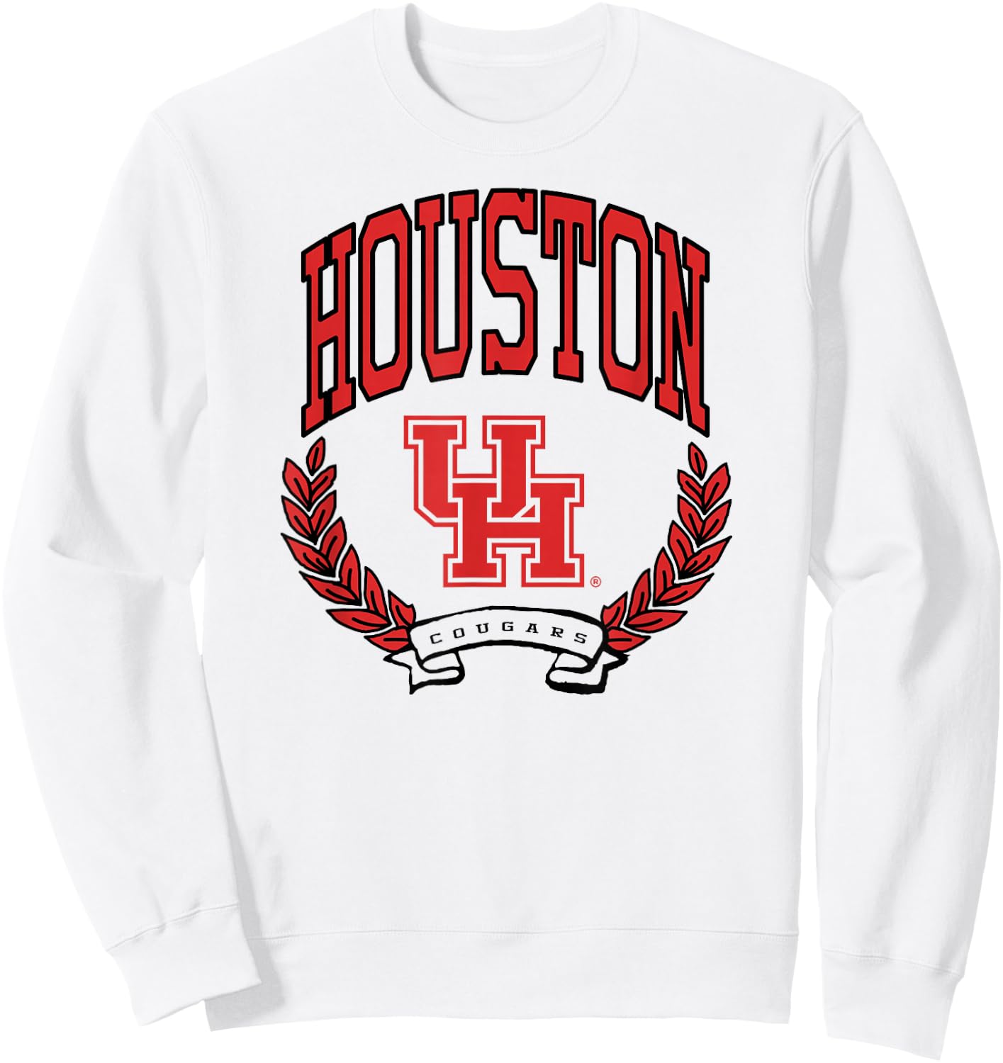 Houston Cougars Victory Vintage White Officially Licensed Sweatshirt - Sweatshirt | White