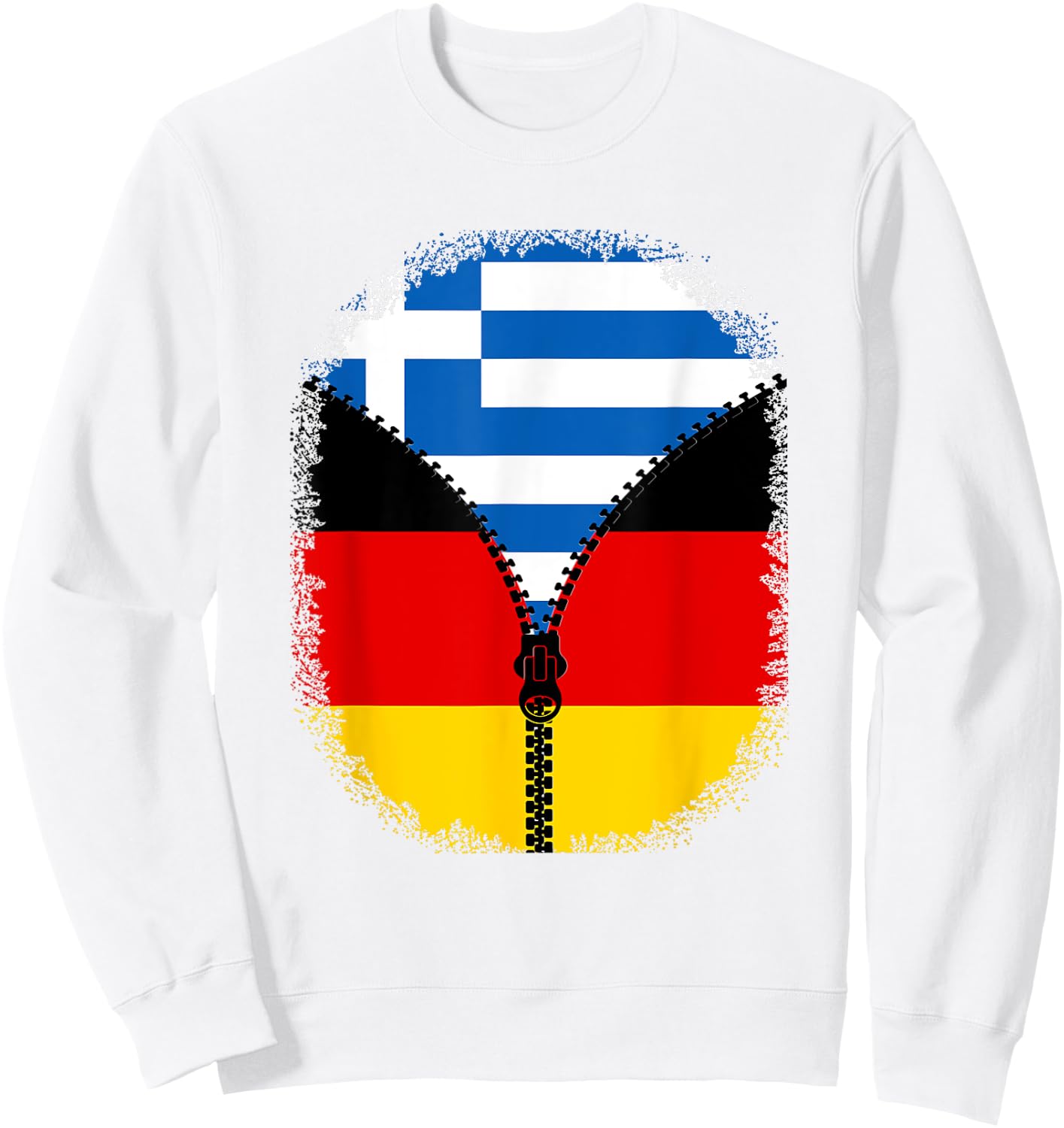 Griechenland Deutschland Flagge Griechisch Deutsch Reißverschluss Sweatshirt - Sweatshirt | White