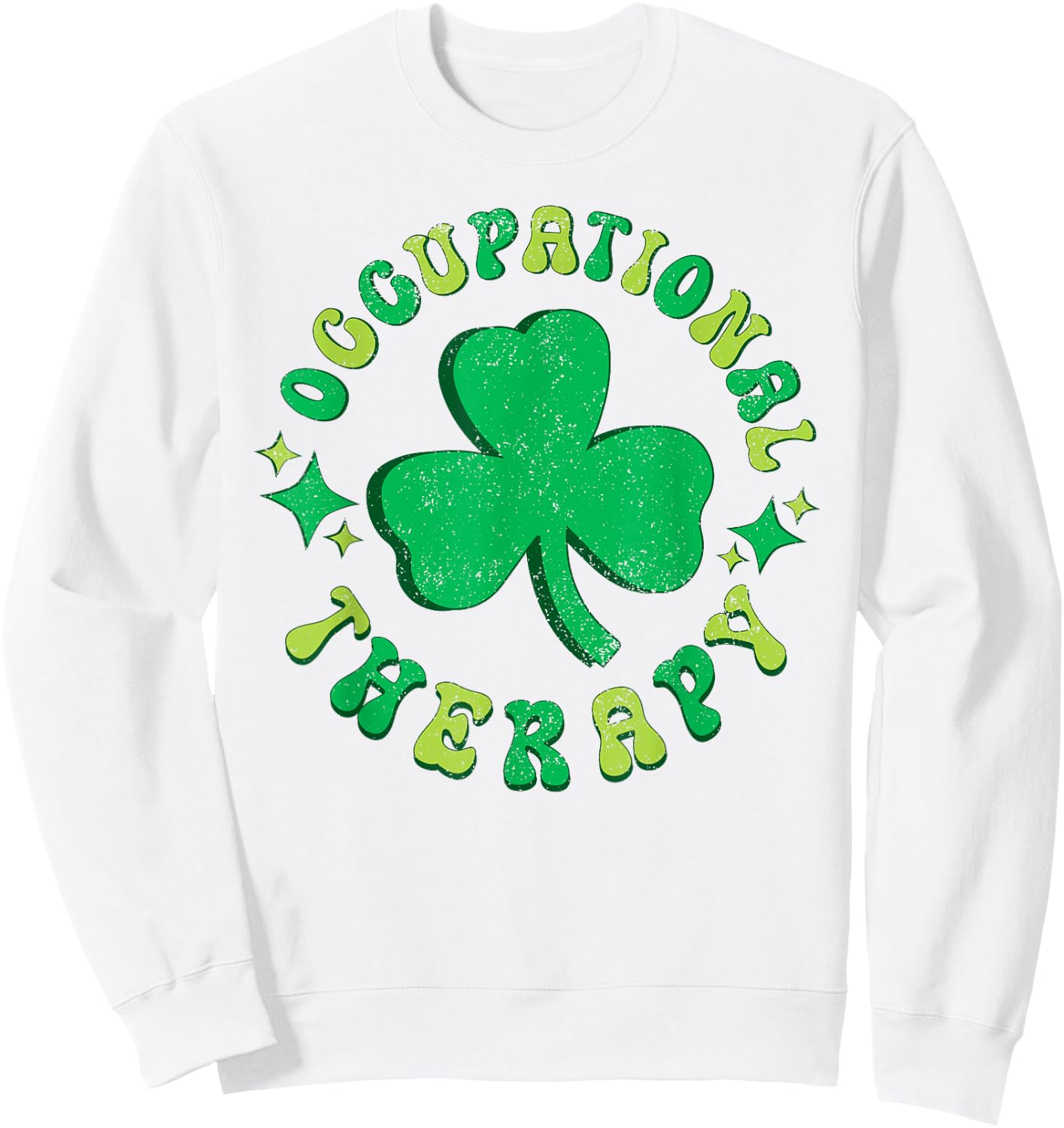 Occupational Therapy St Patricks Day Retro OT Therapist Sweatshirt - Sweatshirt | White