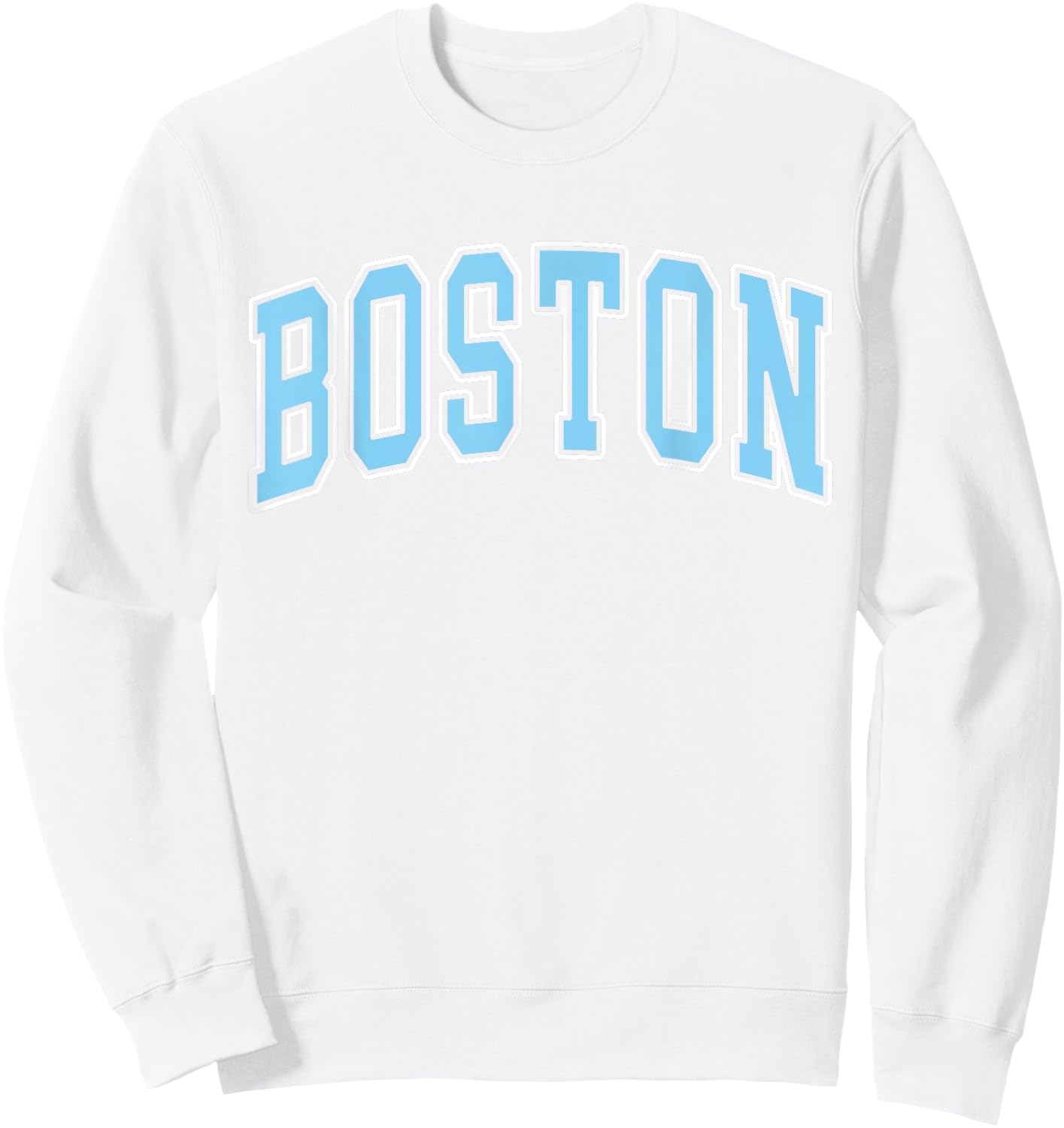 Vintage Cute Pink Baby Blue Boston Outline Arched Girl's Sweatshirt - Sweatshirt | White