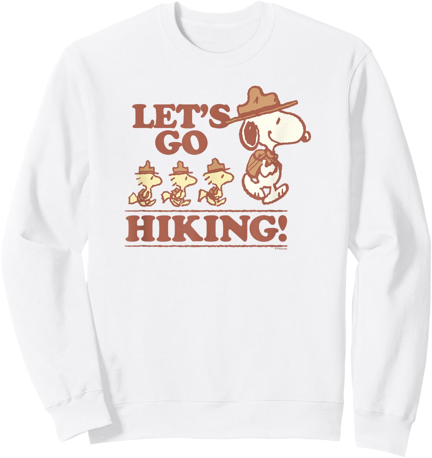 Snoopy & Woodstock - Beagle Scout - Lets Go Hiking Sweatshirt - Sweatshirt | White