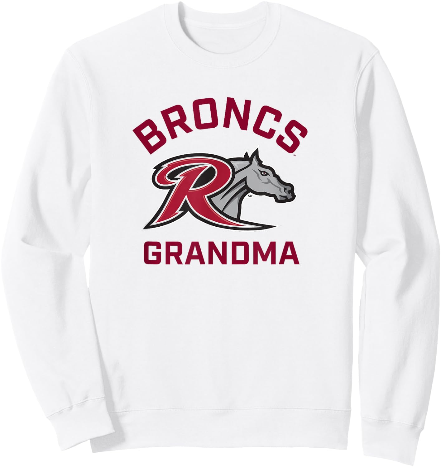 Rider University Broncs Arched Grandma Sweatshirt - Sweatshirt | White