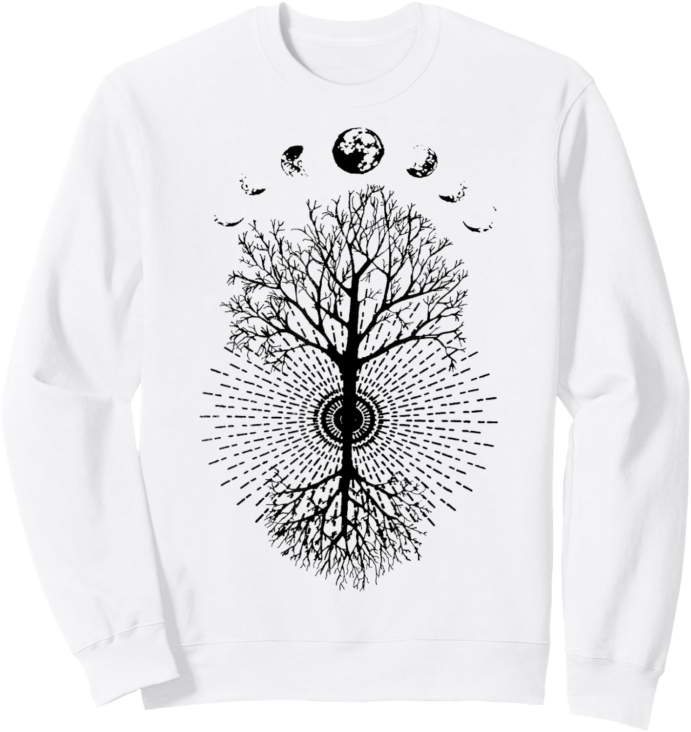 Phases of the Moon Tree Shirt Sweatshirt - Sweatshirt | White