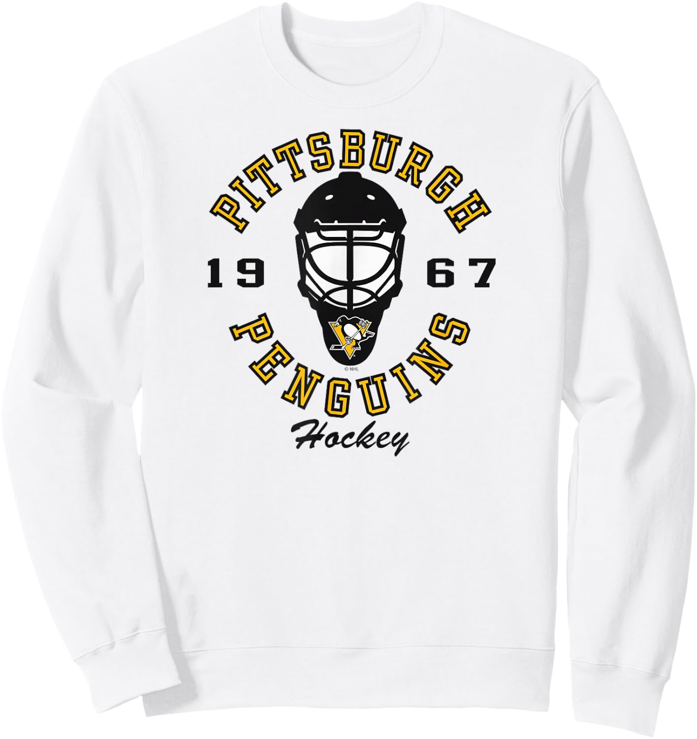 Pittsburgh Penguins Hockey Mask Gray Officially Licensed Sweatshirt - Sweatshirt | White