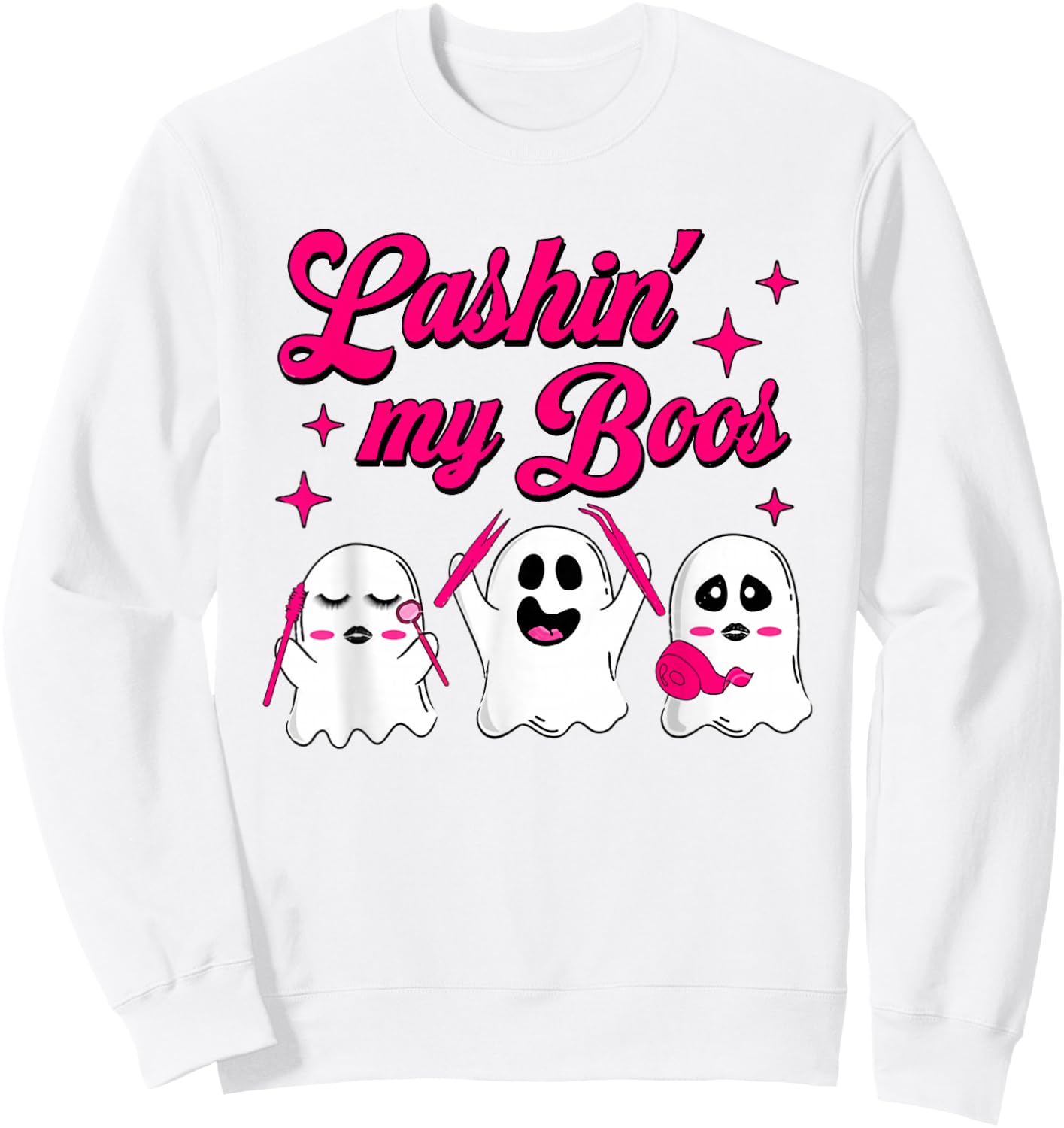 Lashin My Boos Halloween Spooky Lash Artist Lash Tech Sweatshirt - Sweatshirt | White