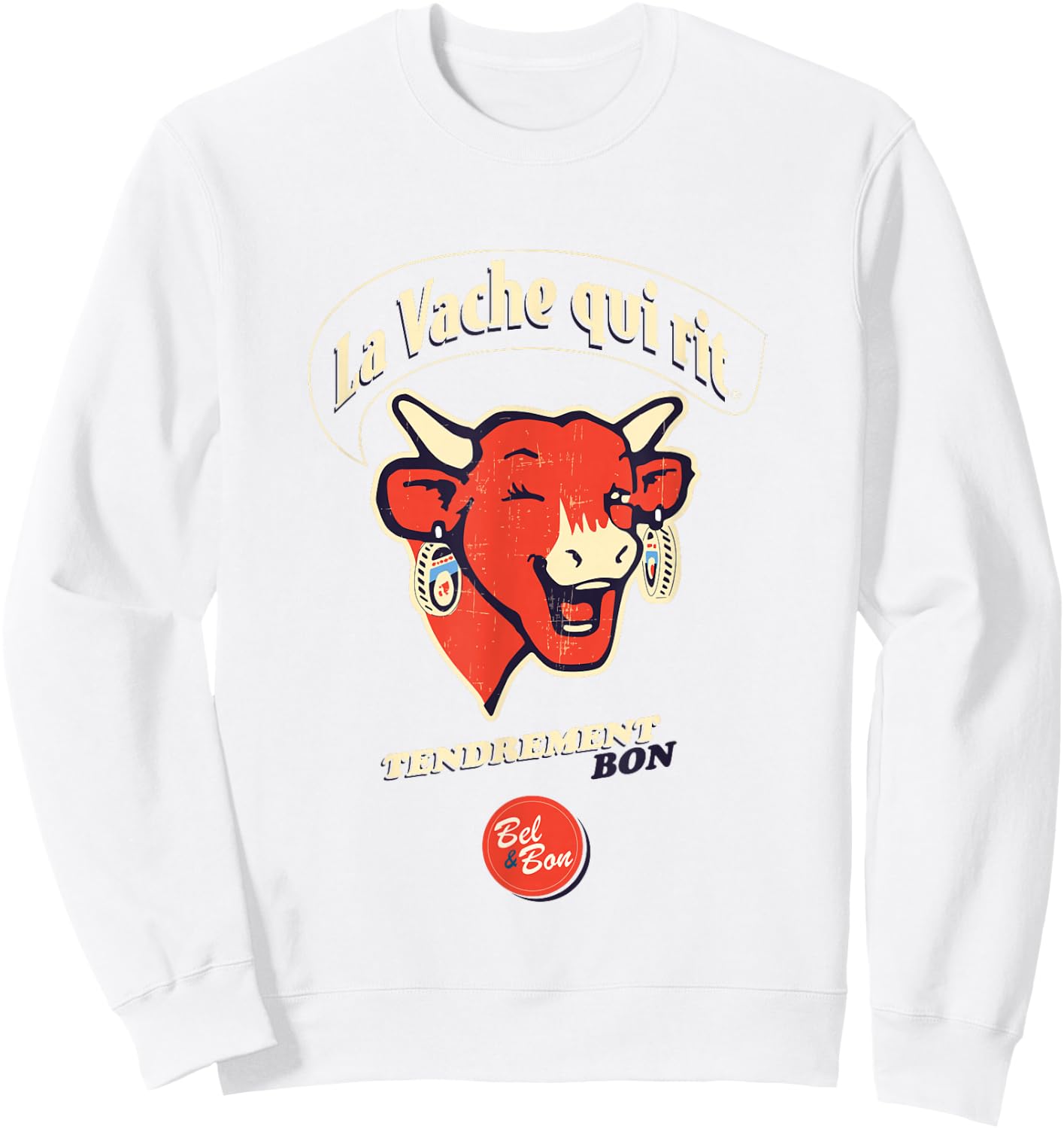 The Laughing Cow French Slogan Sweatshirt - Sweatshirt | White