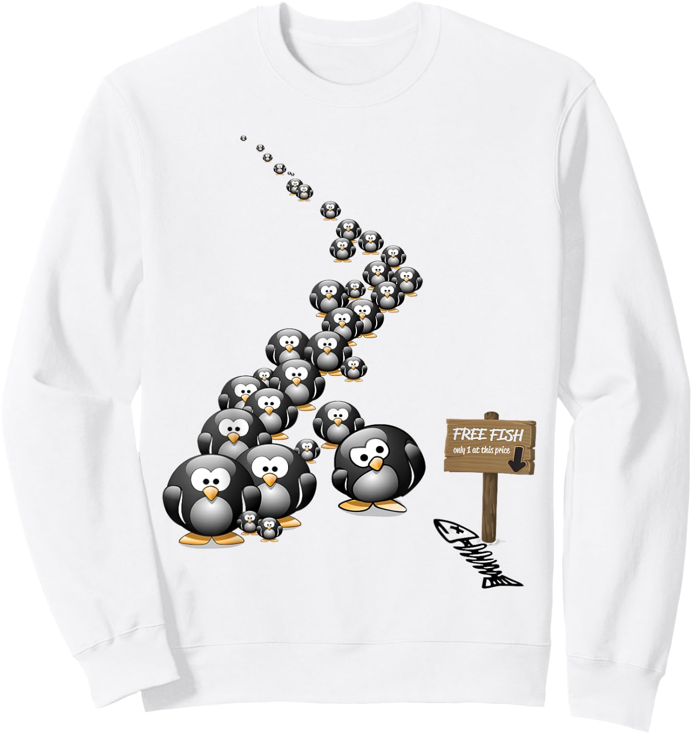 Bait and Switch Penguin Scam Fun Cute Men Women Kids Sweatshirt - Sweatshirt | White