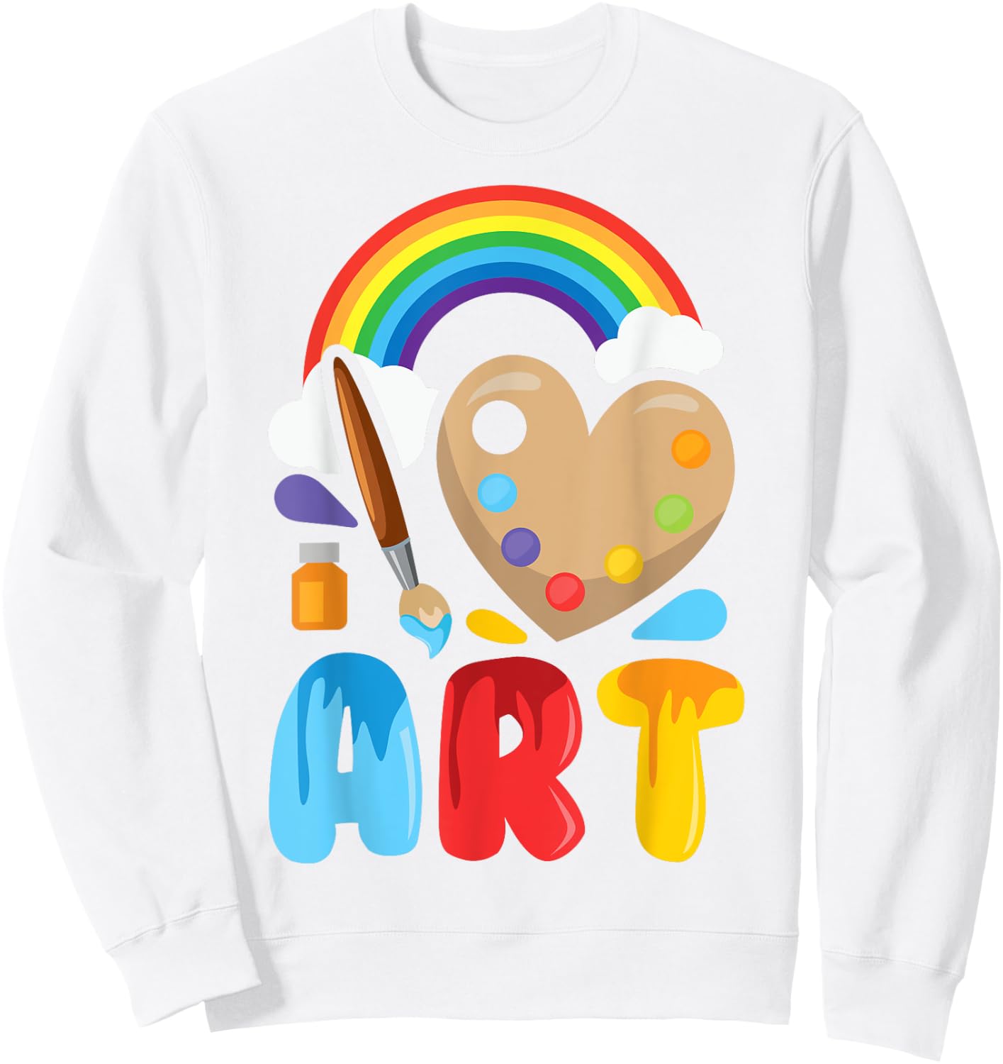 Paint Palettes for Art Teacher Acrylic Painting , White, S Sweatshirt - Sweatshirt | White