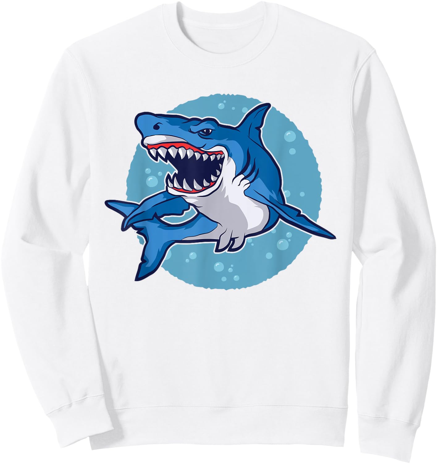 Lustiges Hai Design im Comic Style mit weißem Hai Sweatshirt - Sweatshirt | White
