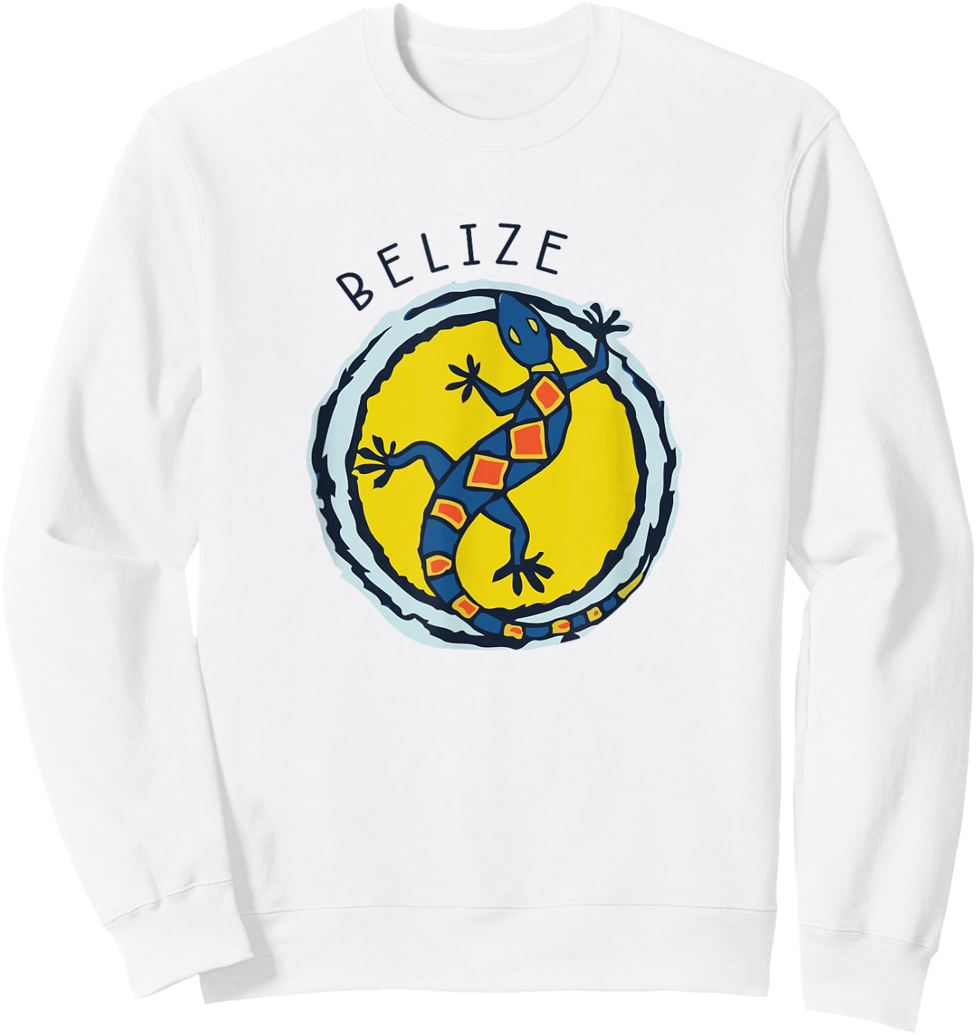 Belize Souvenirs Gecko Graphic Sweatshirt - Sweatshirt | White