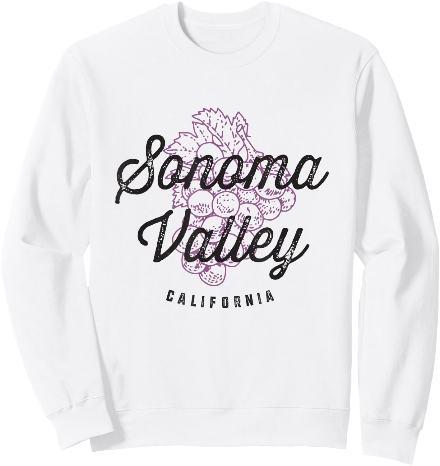Sonoma Valley California Wine Country Vintage Sweatshirt - Sweatshirt | White