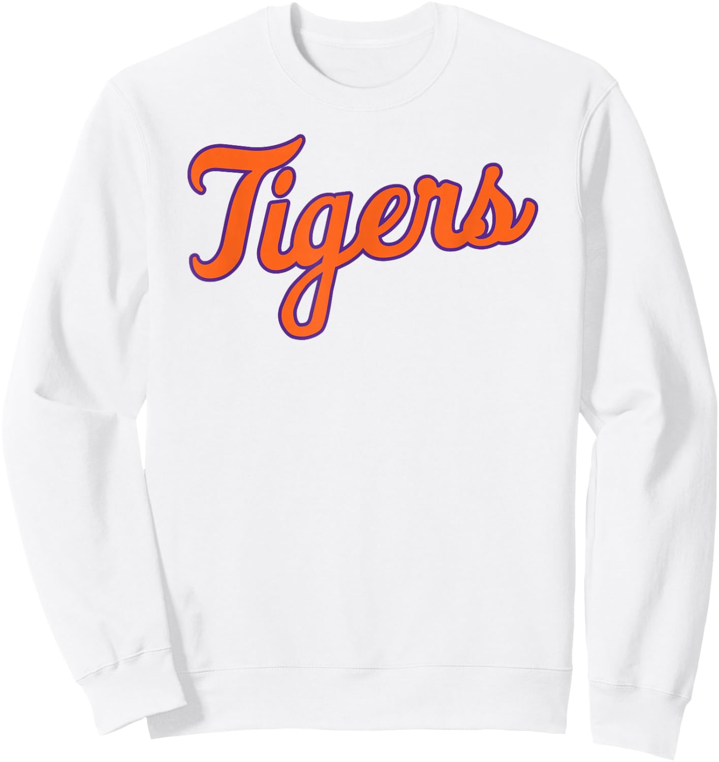 Clemson Tigers Cursive Mascot Officially Licensed Sweatshirt - Sweatshirt | White