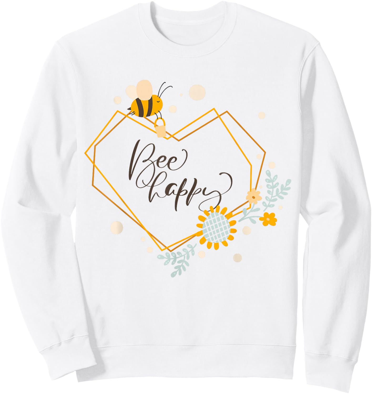 Bee Happy Shirt Boys Honey Bee Children Bees Sweatshirt - Sweatshirt | White