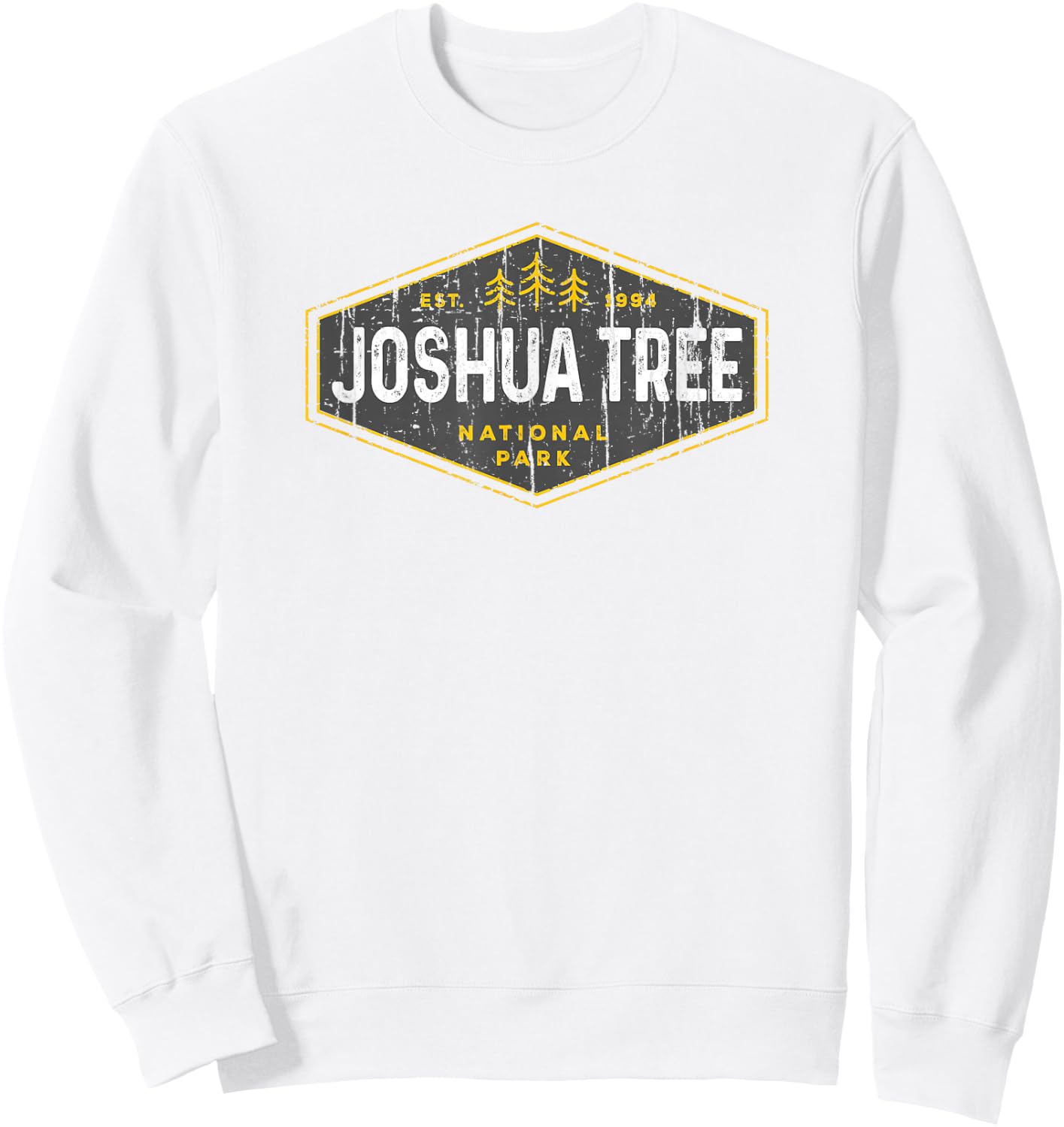 Joshua Tree National Park Vintage Hexagon Hiking retro Sweatshirt - Sweatshirt | White