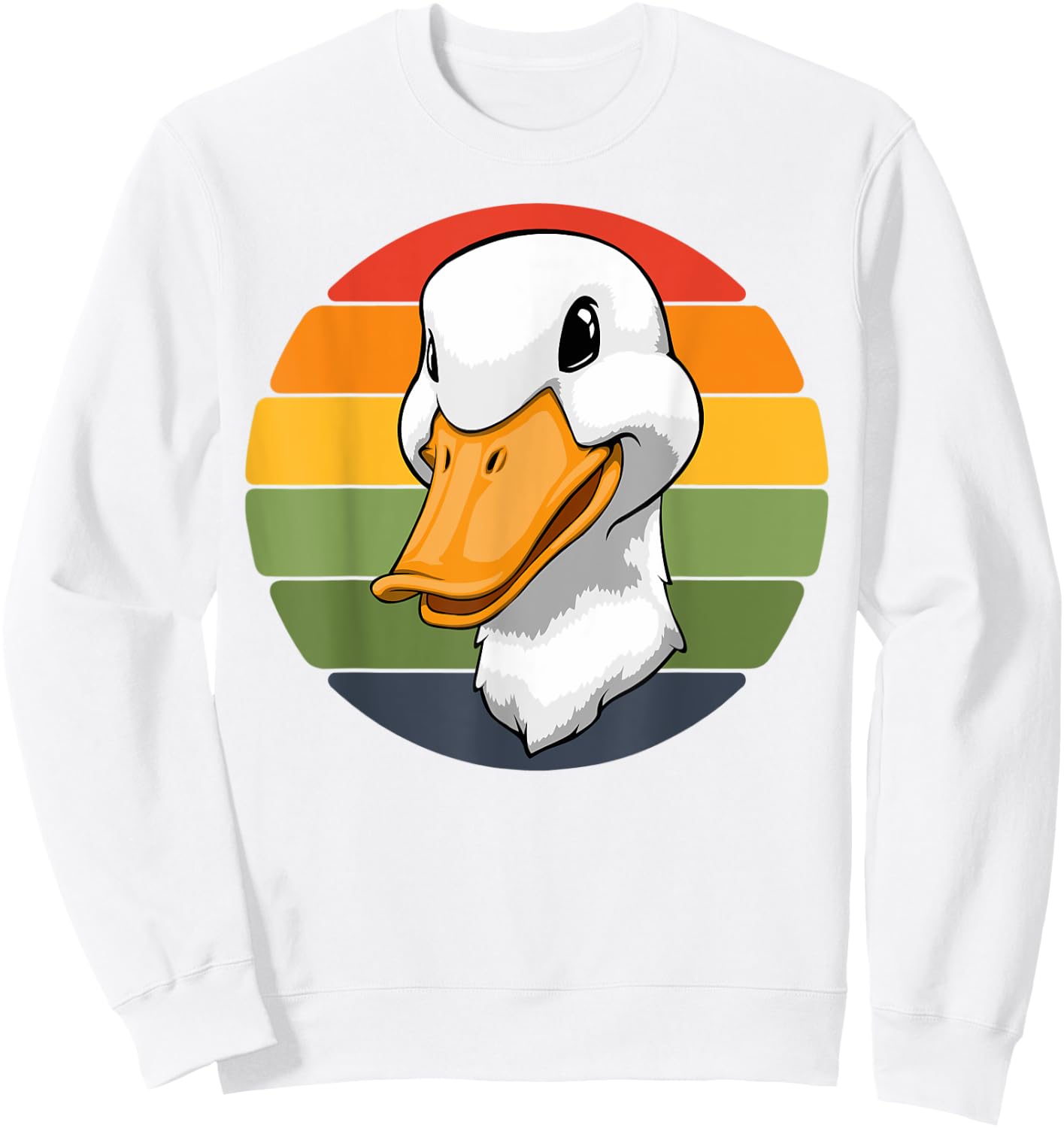 Duck Head Retro Funny Water Ducklings Sweatshirt - Sweatshirt | White