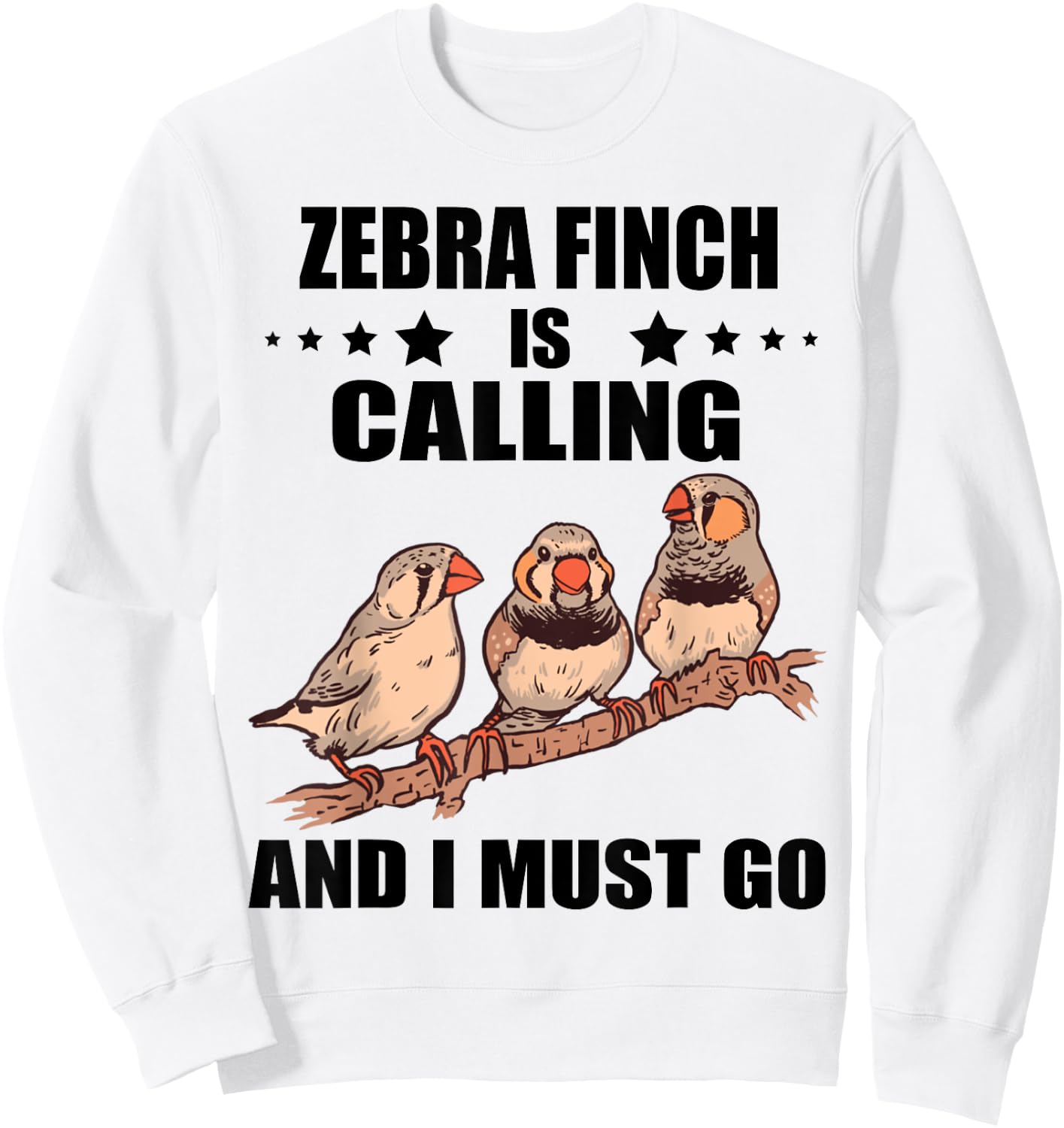 Zebra Finch Is Calling Ornithology Zebra Finches Birds Sweatshirt - Sweatshirt | White