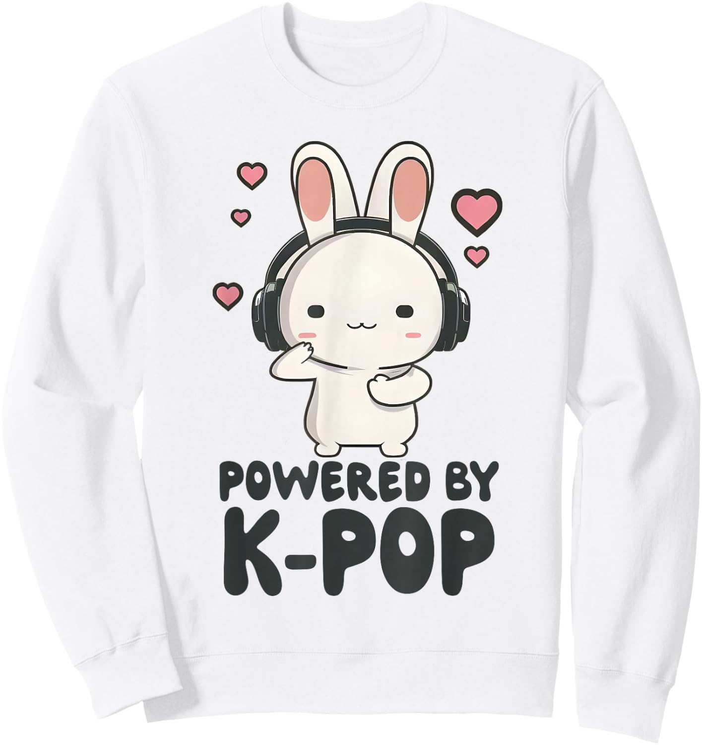 Powered By Kpop Tie Dye Rabbit Merch K-pop Merchandise Sweatshirt - Sweatshirt | White