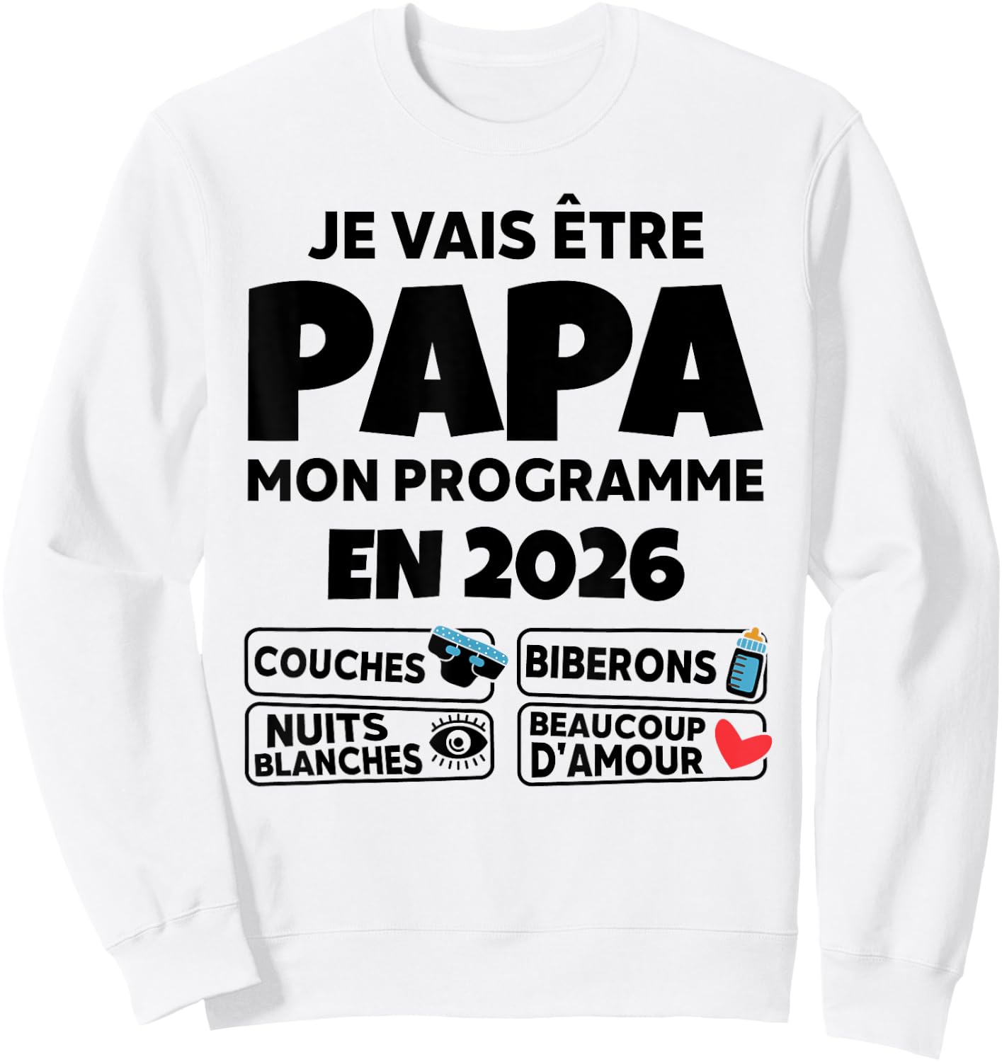 Announcement Future Papa 2026 - Humor and Programme Parent Sweatshirt - Sweatshirt | White