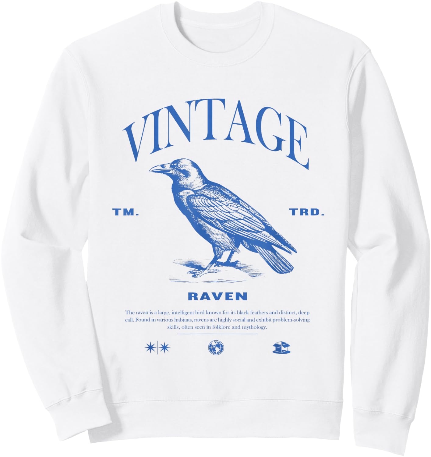 Raven Vintage Sweatshirt - Sweatshirt | White