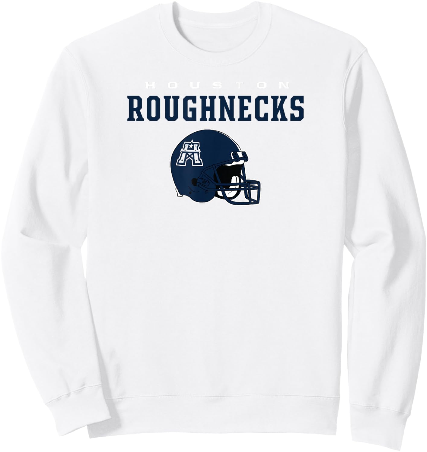 Houston Roughnecks UFL - Vintage Helmet - Houston Football Sweatshirt - Sweatshirt | White