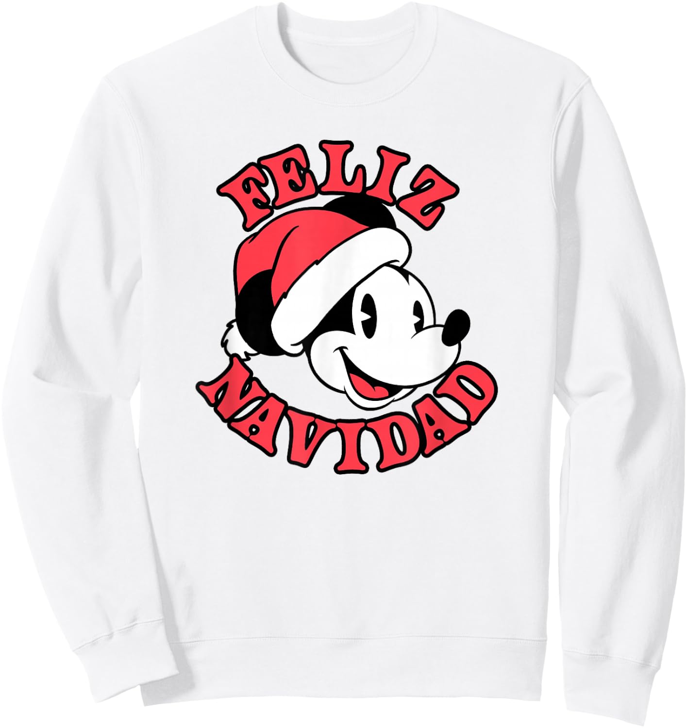 Disney Mickey & Friends Christmas Feliz Navidad Mickey Sweatshirt - Sweatshirt | White
