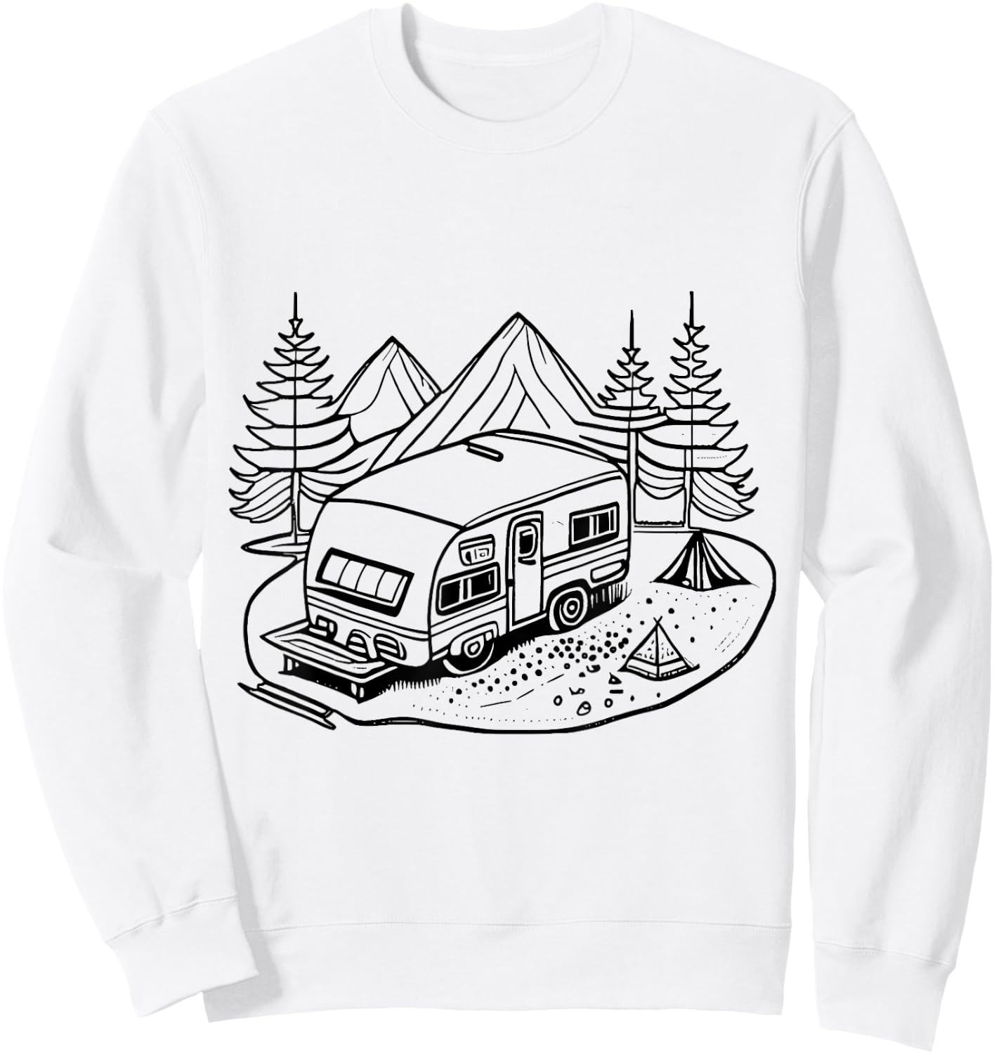 Coloring camping caravan and painting them yourself Sweatshirt - Sweatshirt | White
