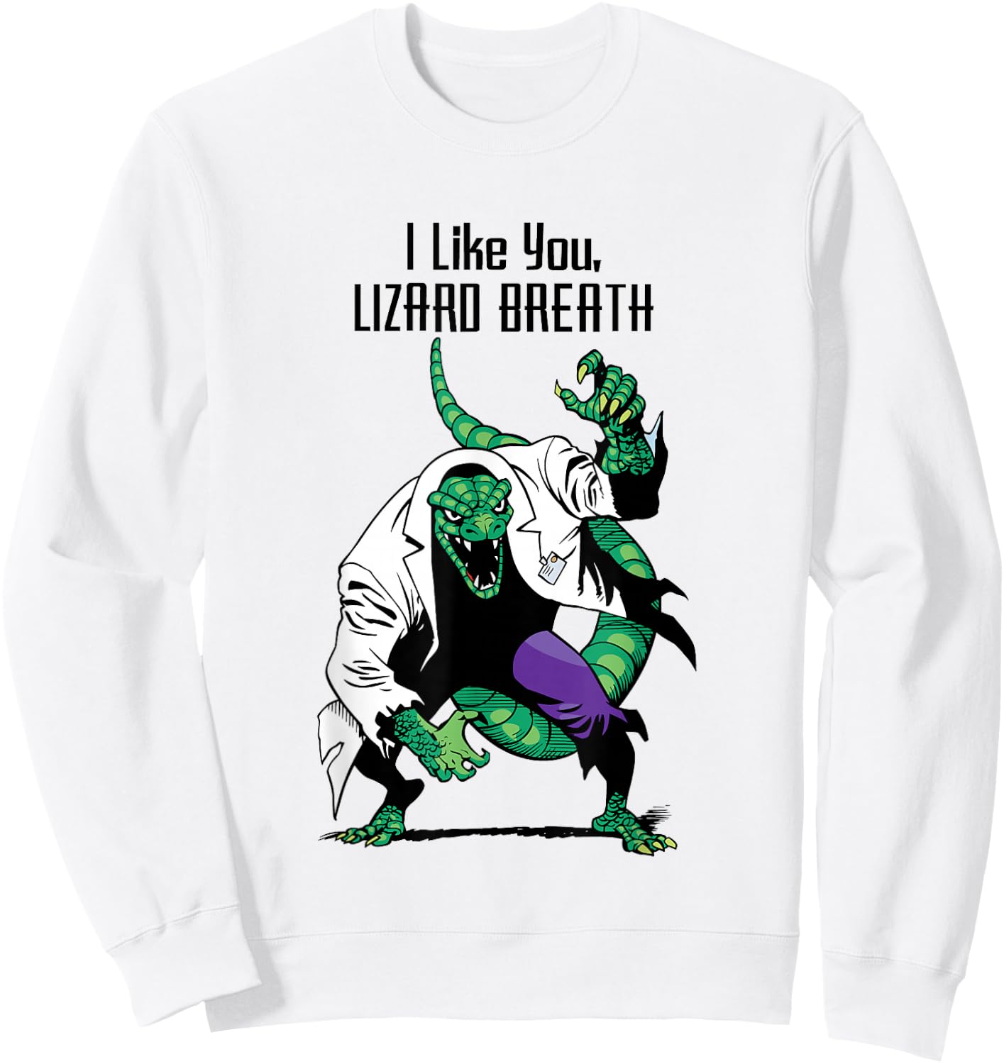 Marvel Valentine's Day I Like You Lizard Breath Sweatshirt - Sweatshirt | White