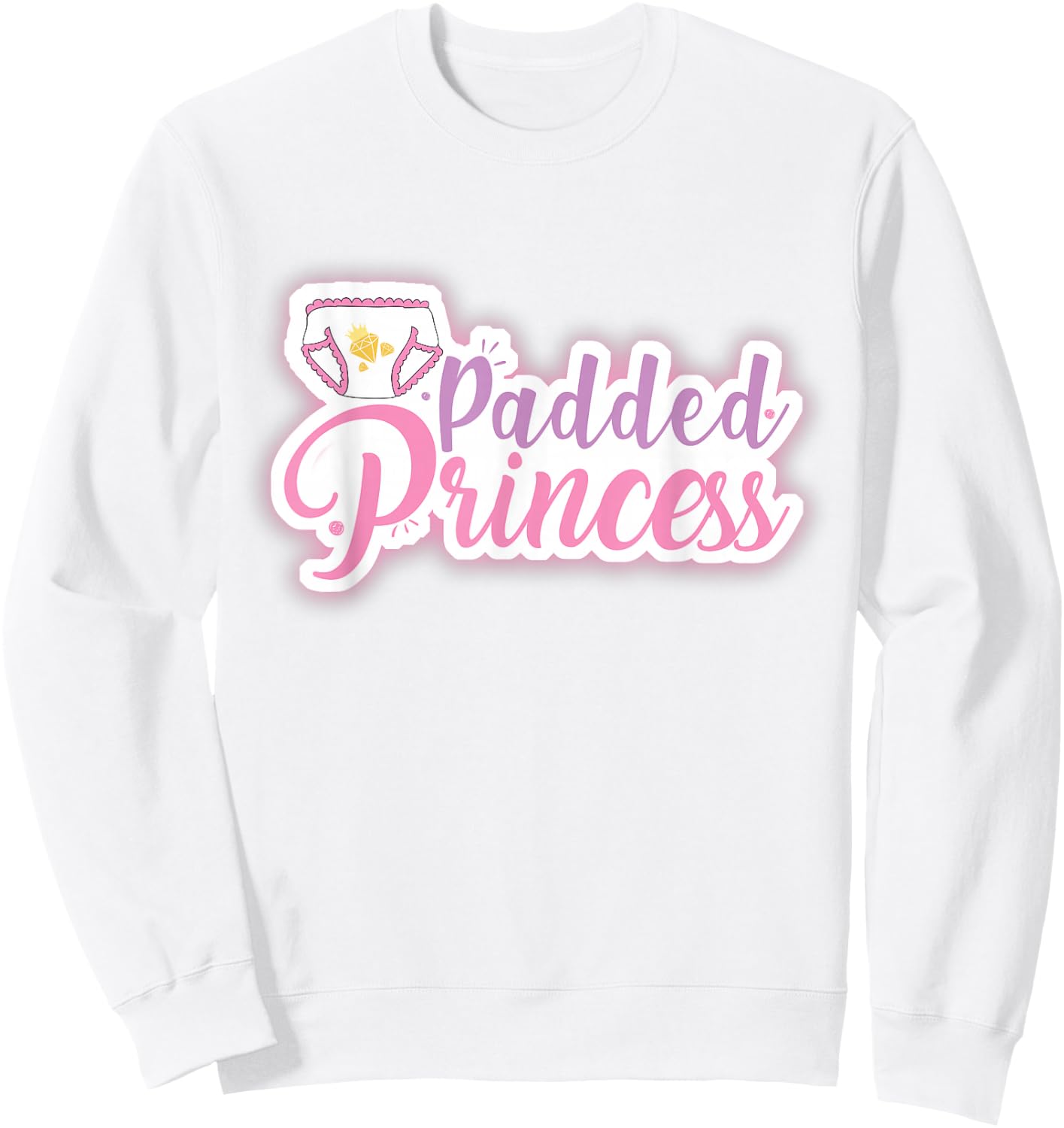Gepolsterte Prinzessin Rüschenwindel ABDL Sweatshirt - Sweatshirt | White