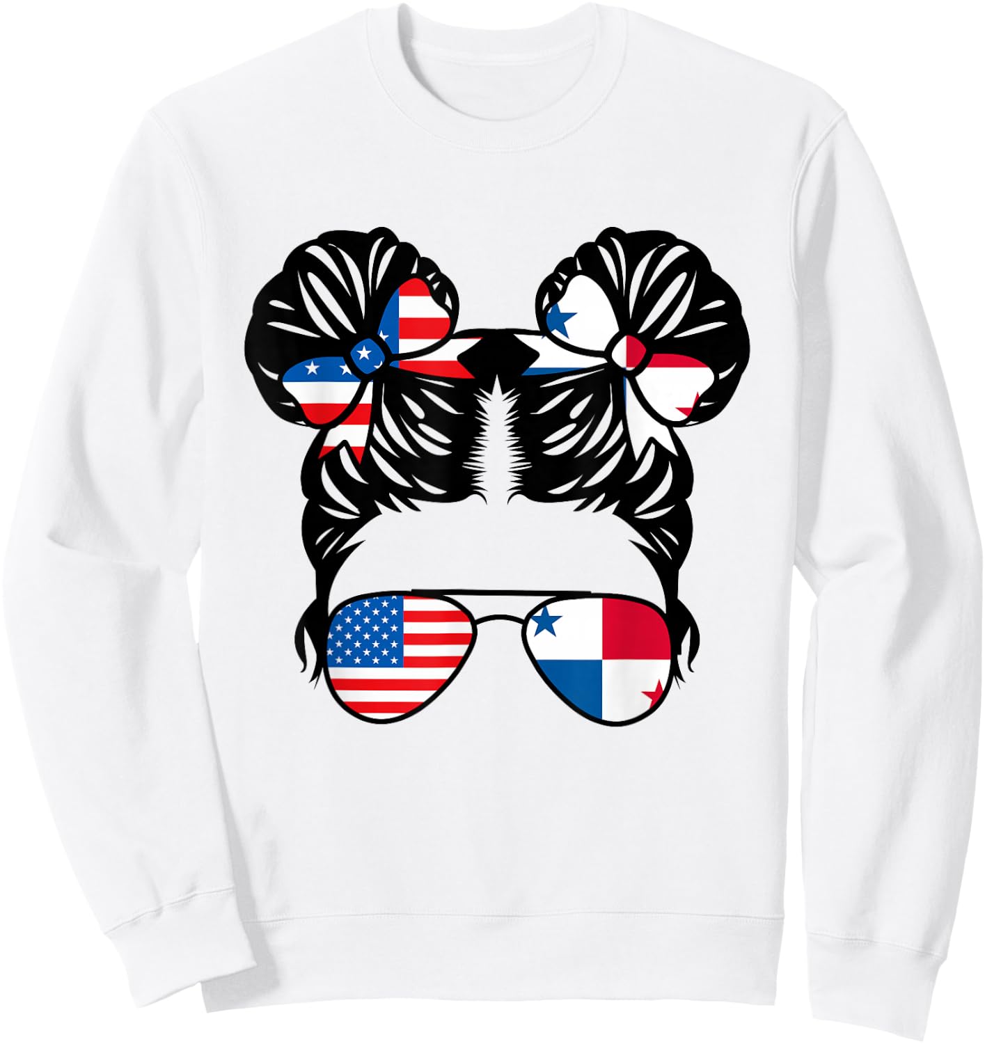 Half American Half Panamanian Girl USA Panama Flag Patriot Sweatshirt - Sweatshirt | White