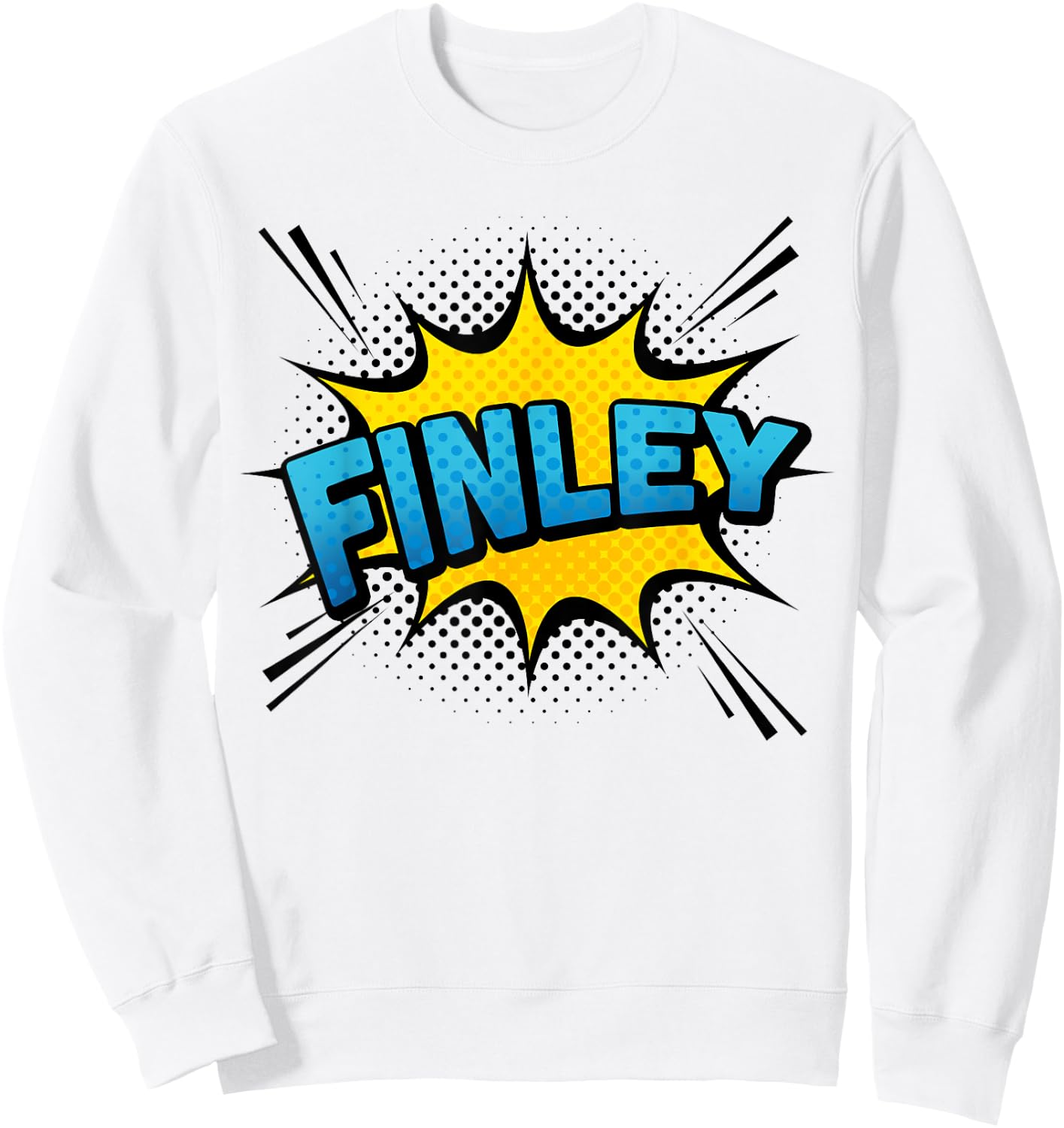 FINLEY - Boys Name Superhero Style Sweatshirt - Sweatshirt | White