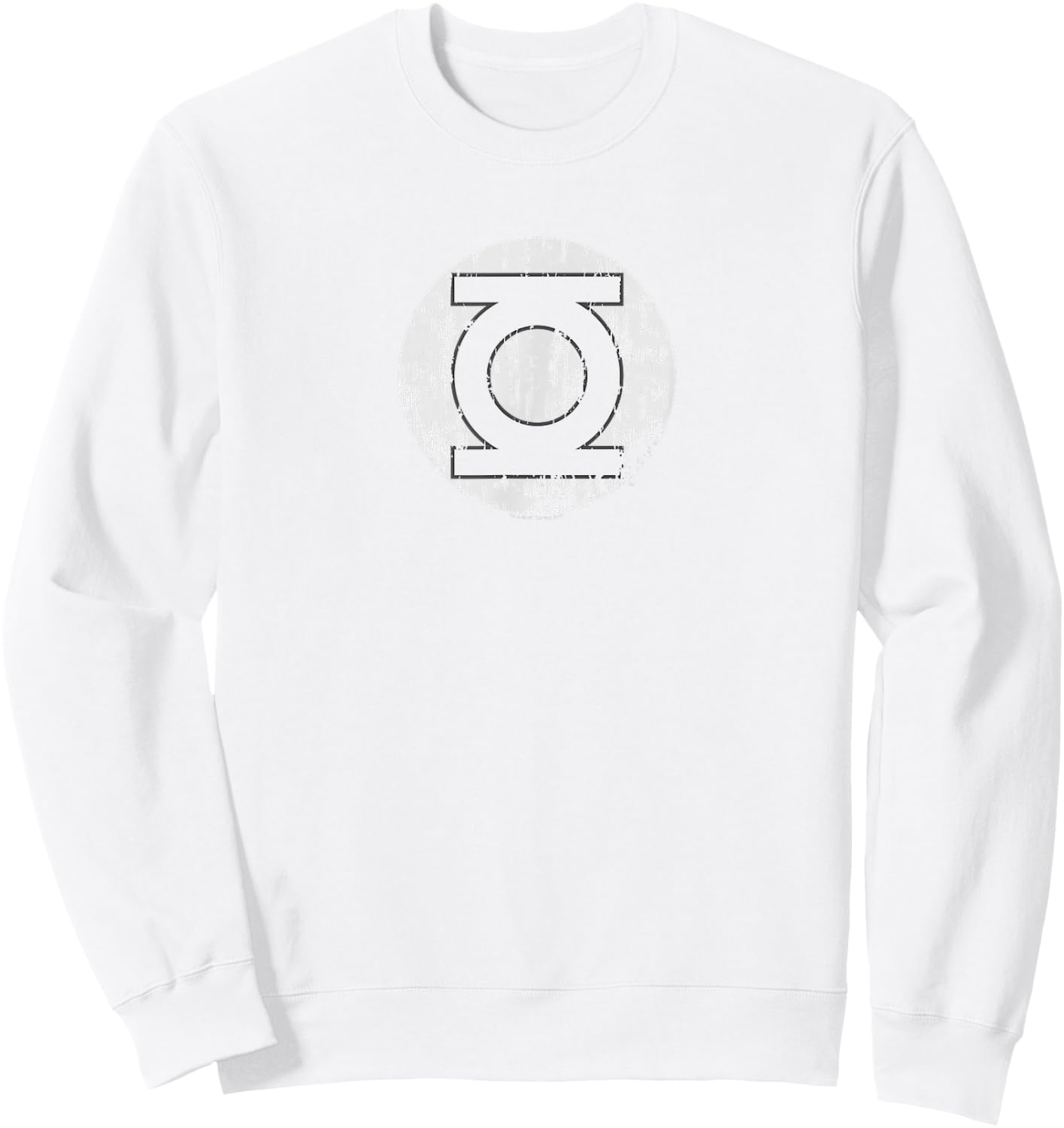 Green Lantern Distressed Lantern Logo Sweatshirt - Sweatshirt | White