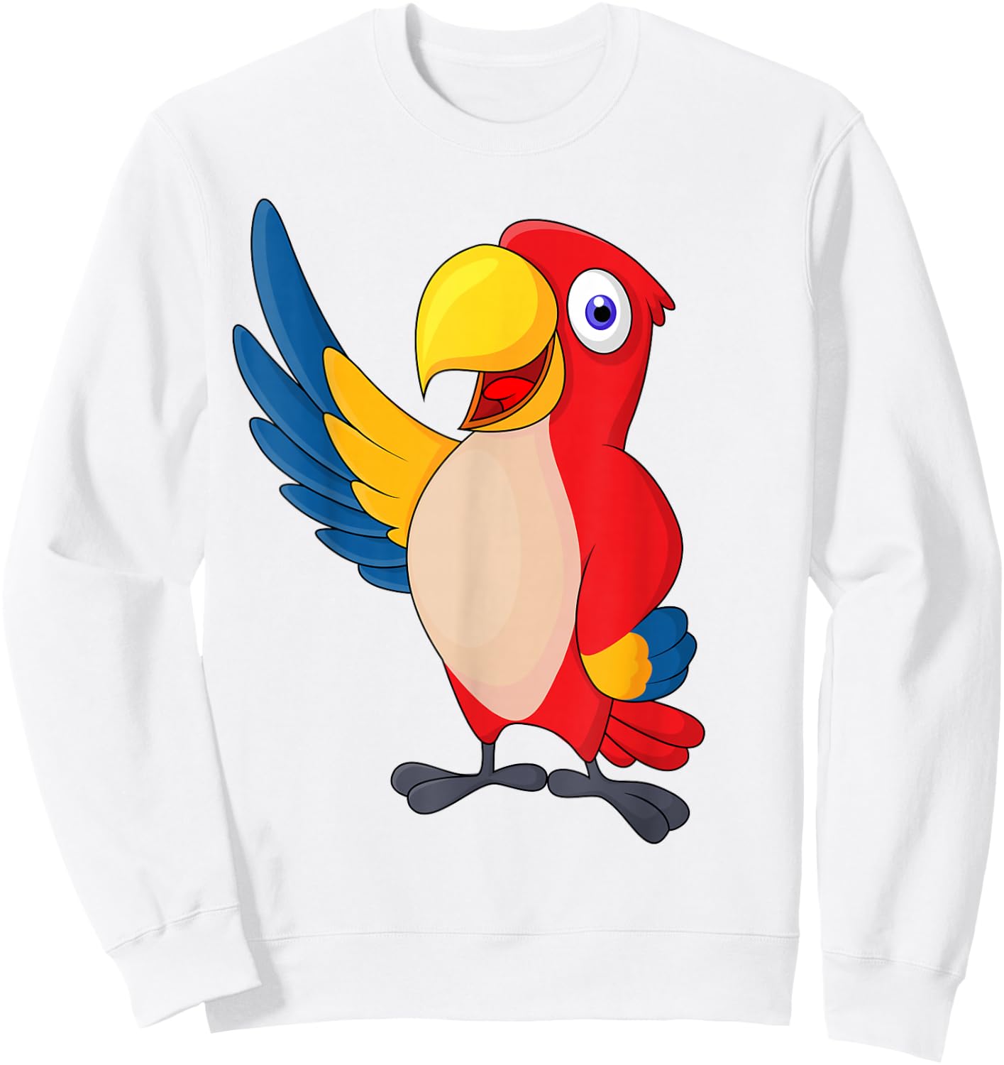 Children's Colourful Parrot , White Sweatshirt - Sweatshirt | White