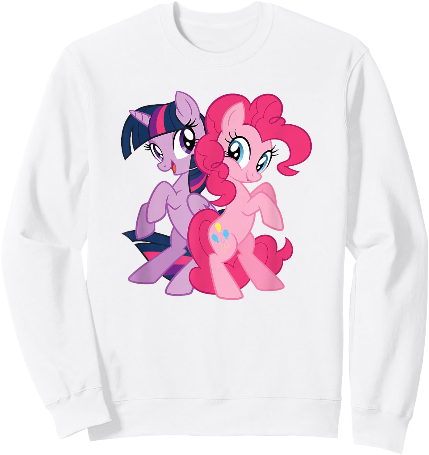 Twilight Sparkle And Pinkie Pie Back To Back Sweatshirt - Sweatshirt | White