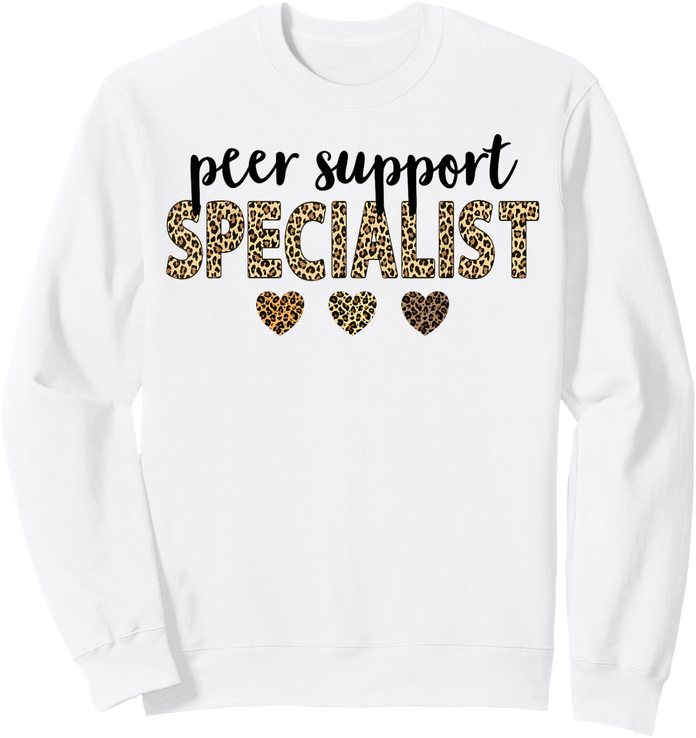 peer support Specialist Squad Funny Specialist Leopard Sweatshirt - Sweatshirt | White