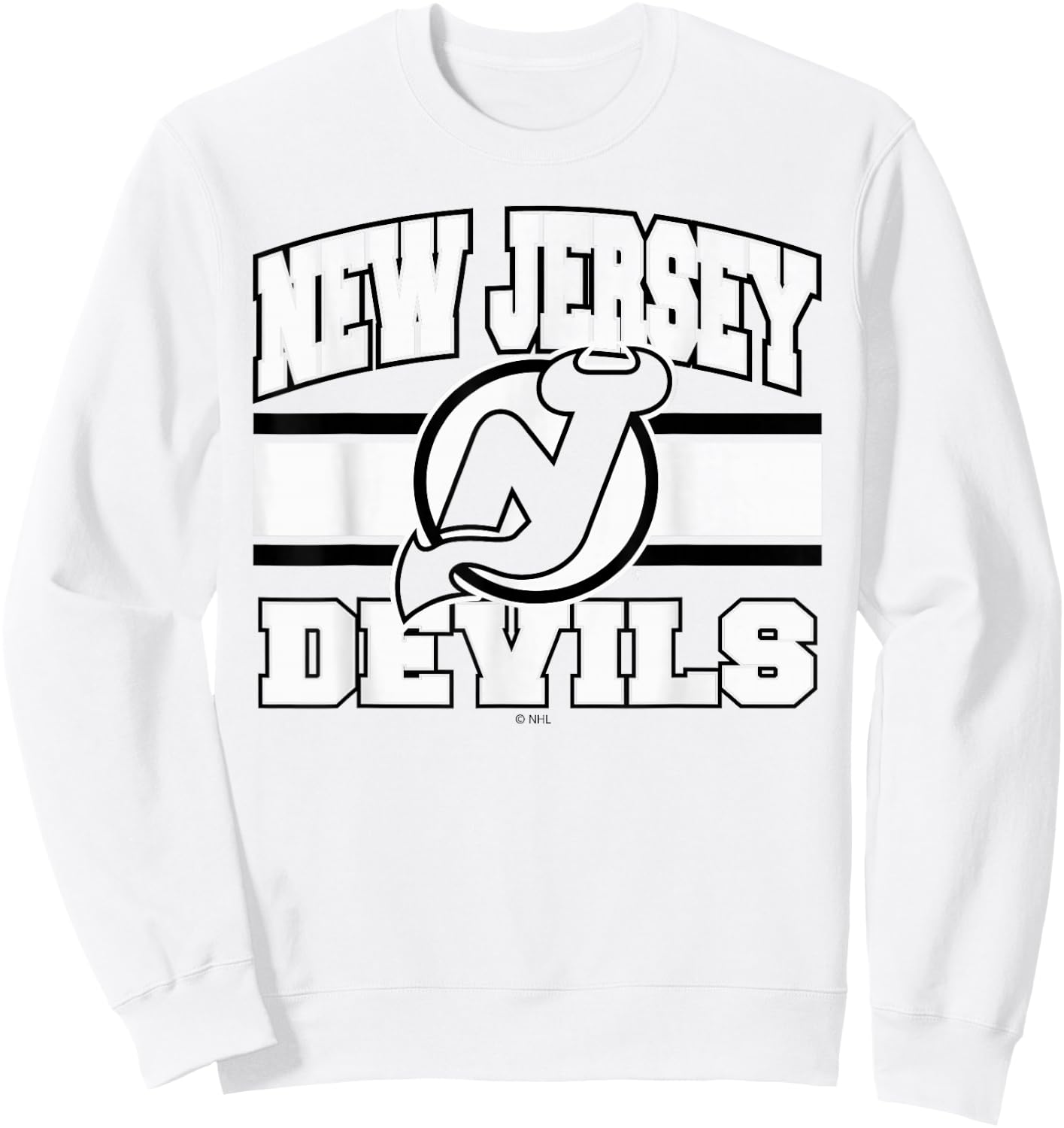 New Jersey Devils Stripe Red Officially Licensed Sweatshirt - Sweatshirt | White