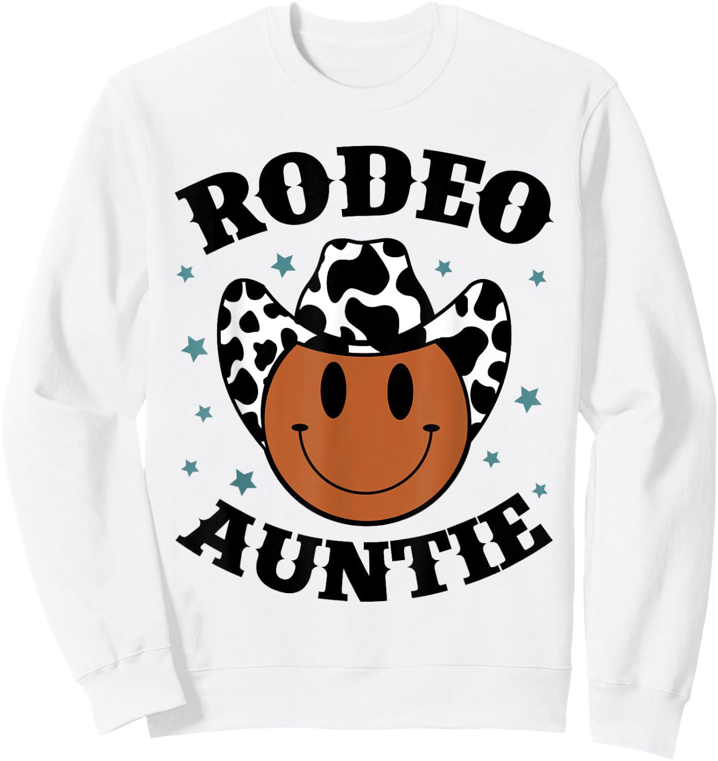 Rodeo Auntie Western Rodeo Cowboy Birthday Party Matching Sweatshirt - Sweatshirt | White