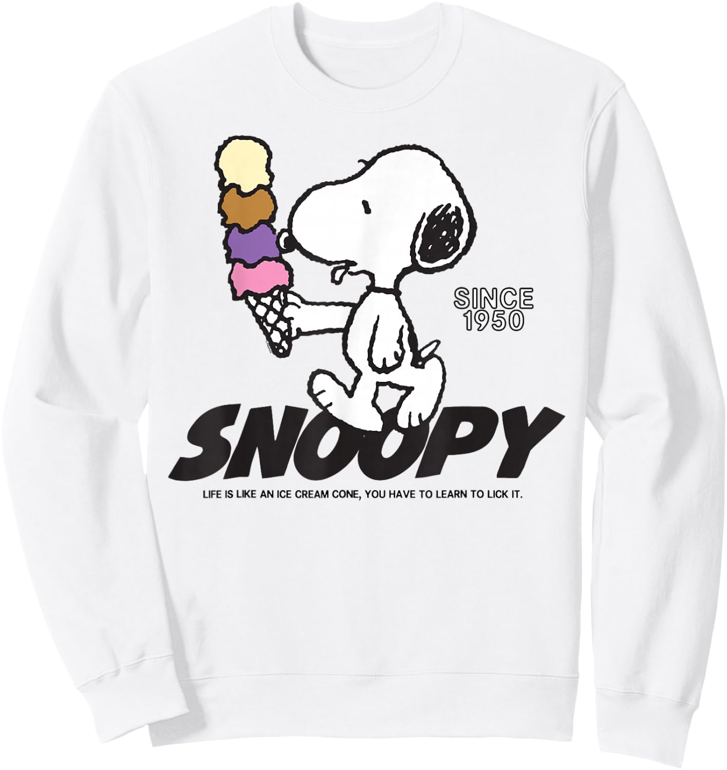 Peanuts Snoopy Ice Cream Cone Sweatshirt - Sweatshirt | White