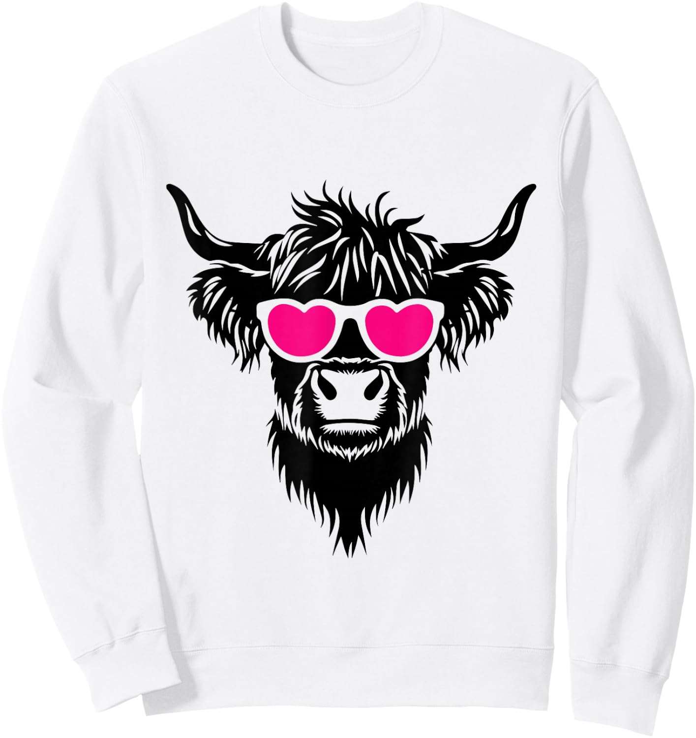 Cute Fluffy Farm Animals Highland Cow Sweatshirt - Sweatshirt | White