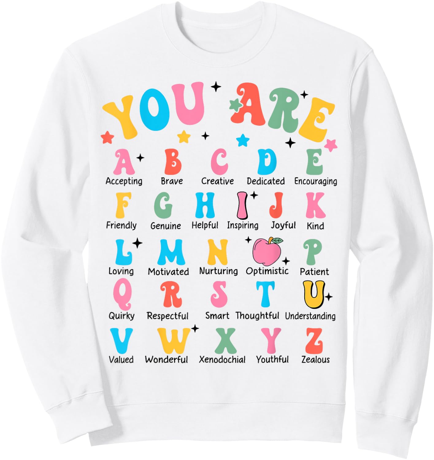 Alphabet Elementary School Kindergarten Teachers Students Sweatshirt - Sweatshirt | White