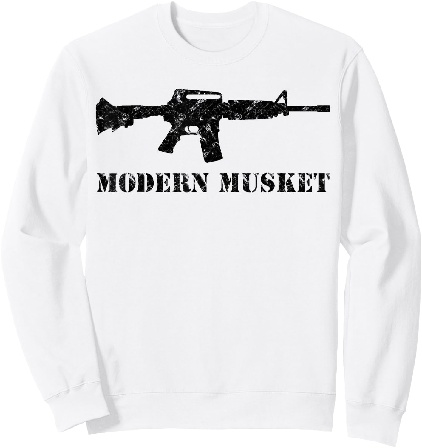Modern Musket AR15 M16 M4 Black Assault Rifle Carbine Shirt Sweatshirt - Sweatshirt | White