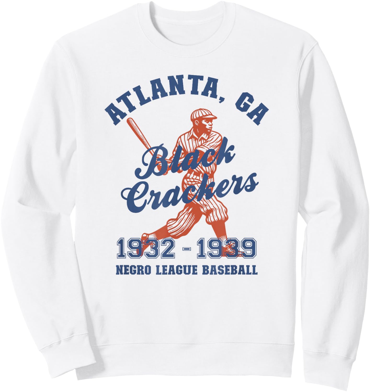 Vintage Negro League Baseball Atlanta Black Crackers Sweatshirt - Sweatshirt | White
