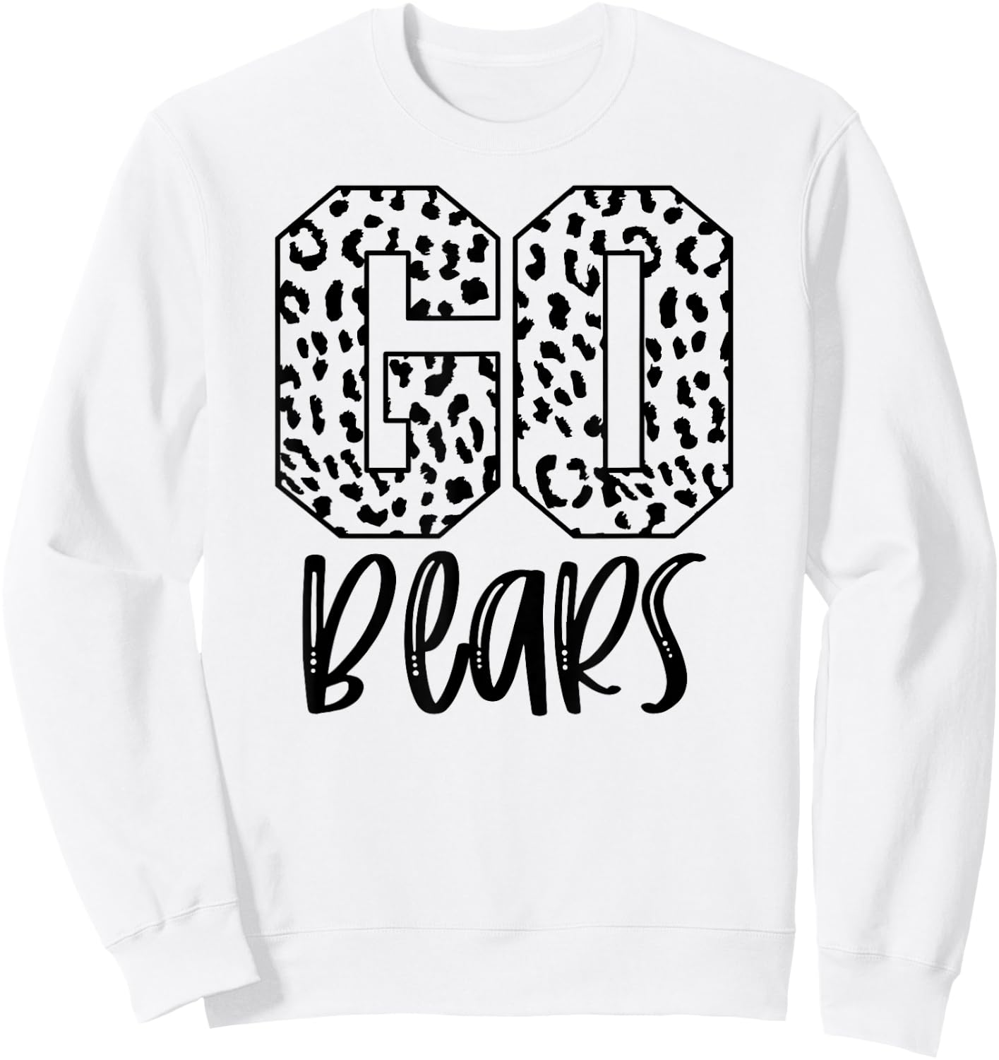 Bears Team Mascot School Spirit Game Night Leopard Print Sweatshirt - Sweatshirt | White