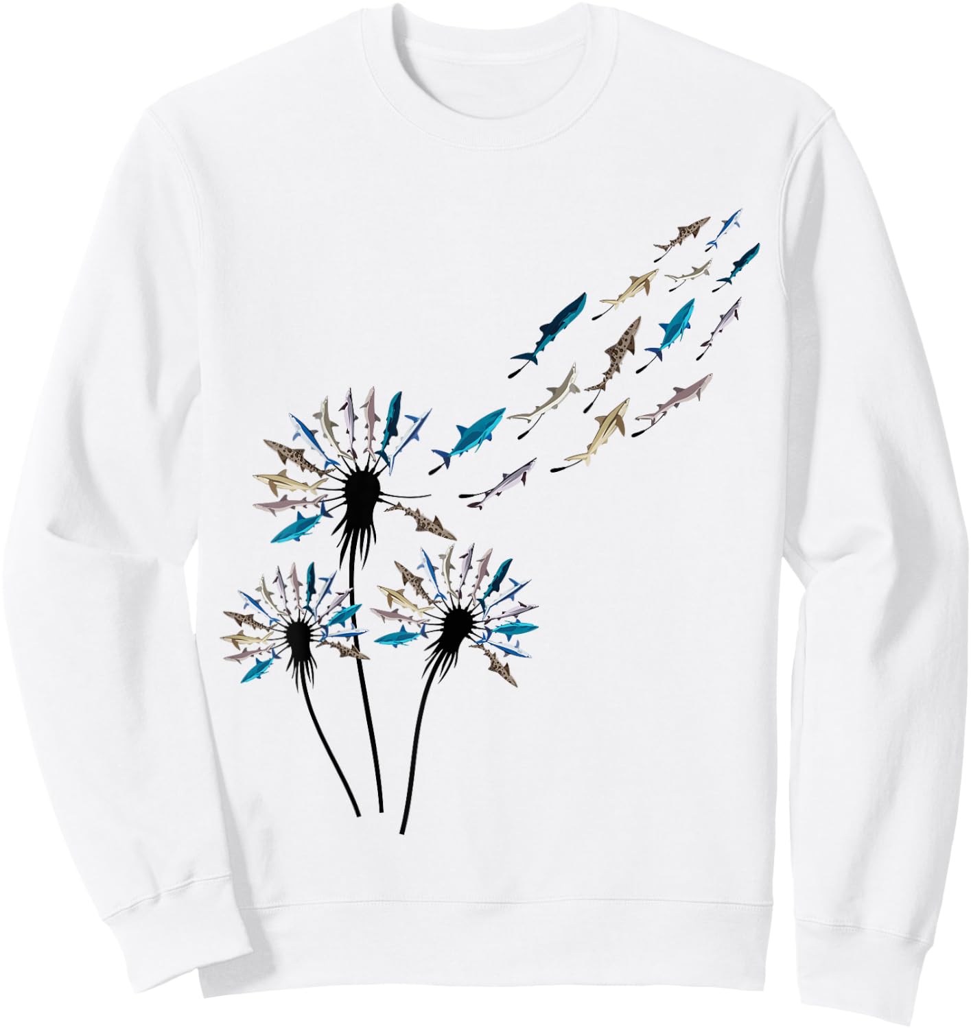 Dandelion Flower Shirt for Shark Lover Sweatshirt - Sweatshirt | White