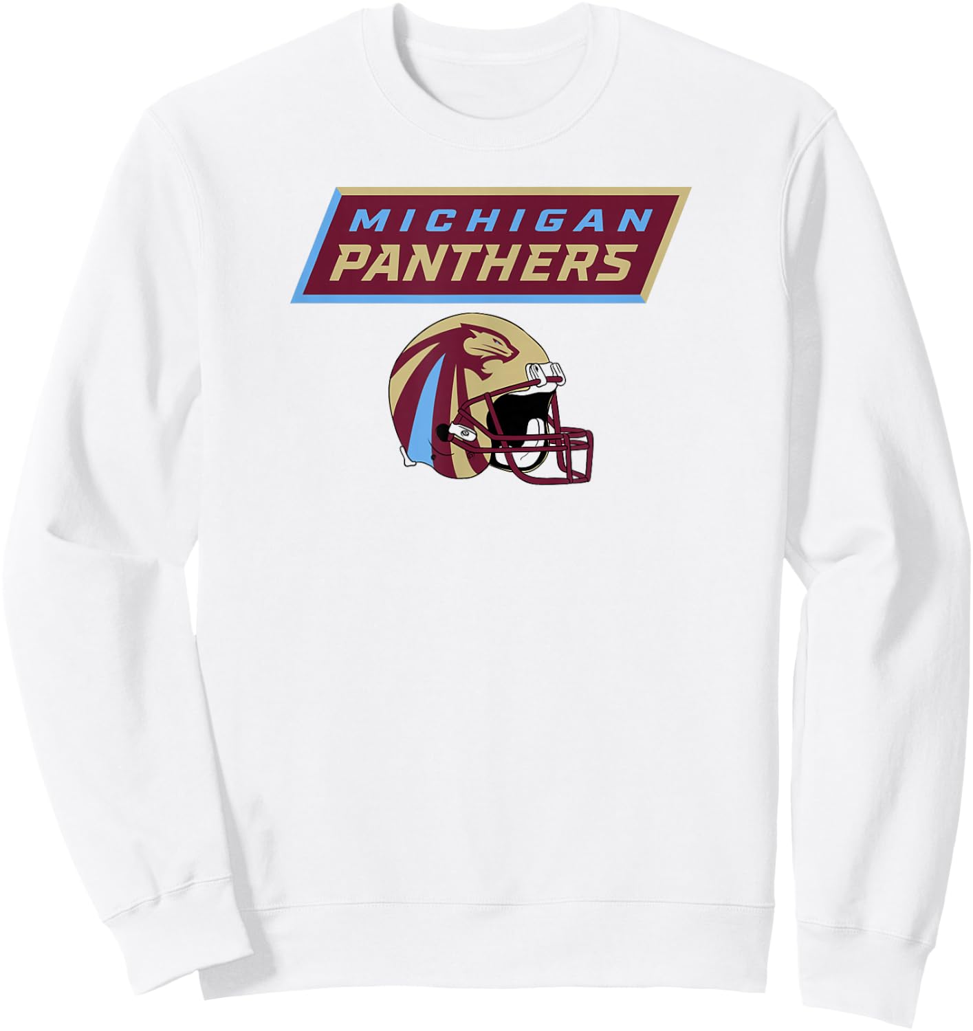 Michigan Panthers UFL - Vintage Helmet - Detroit Football Sweatshirt - Sweatshirt | White