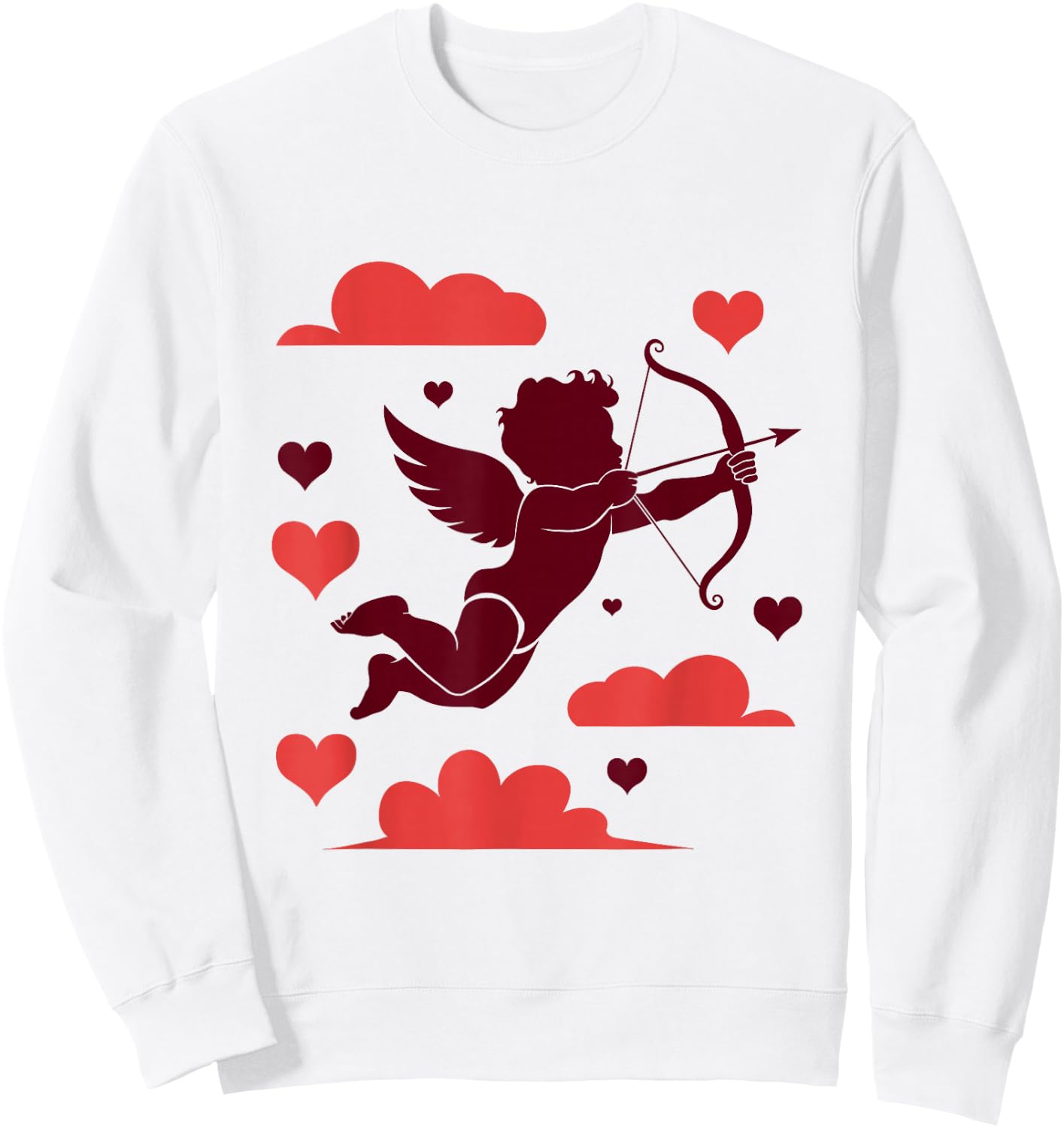 Cute Cupid with Bow and Arrow Angel , White Sweatshirt - Sweatshirt | White